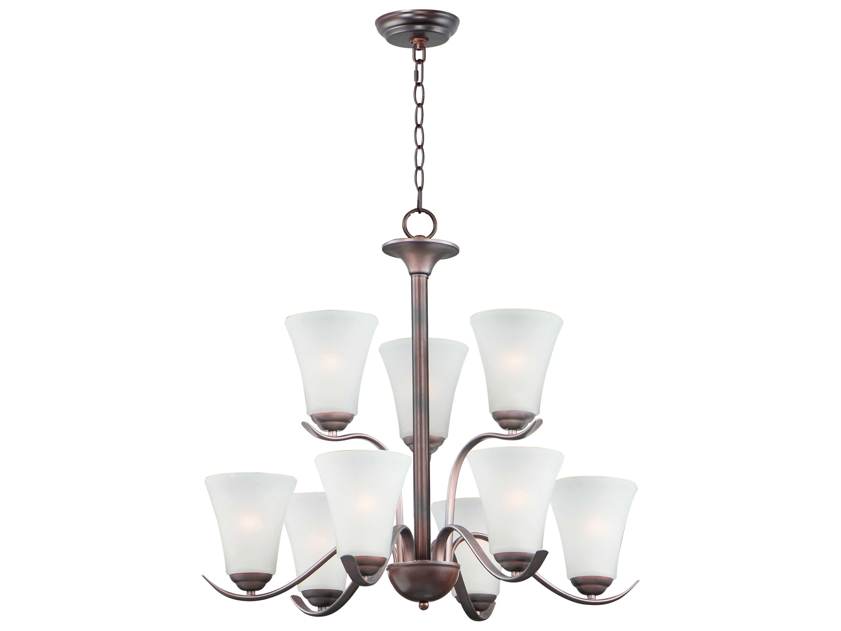 Maxim Lighting Vital 9-Light Bronze Glass Bell Chandelier