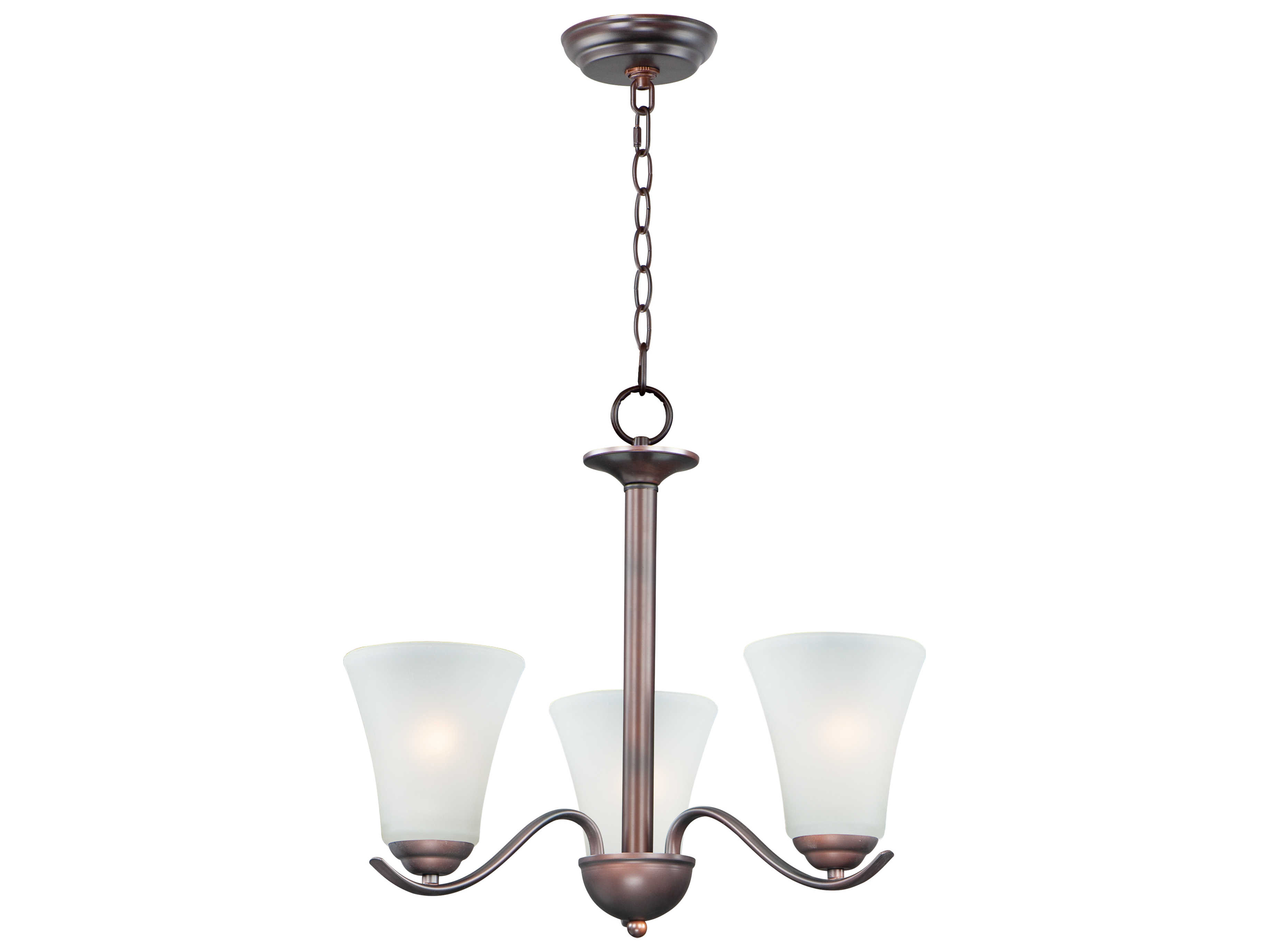 Maxim Lighting Vital 3-Light Bronze Glass Bell Chandelier