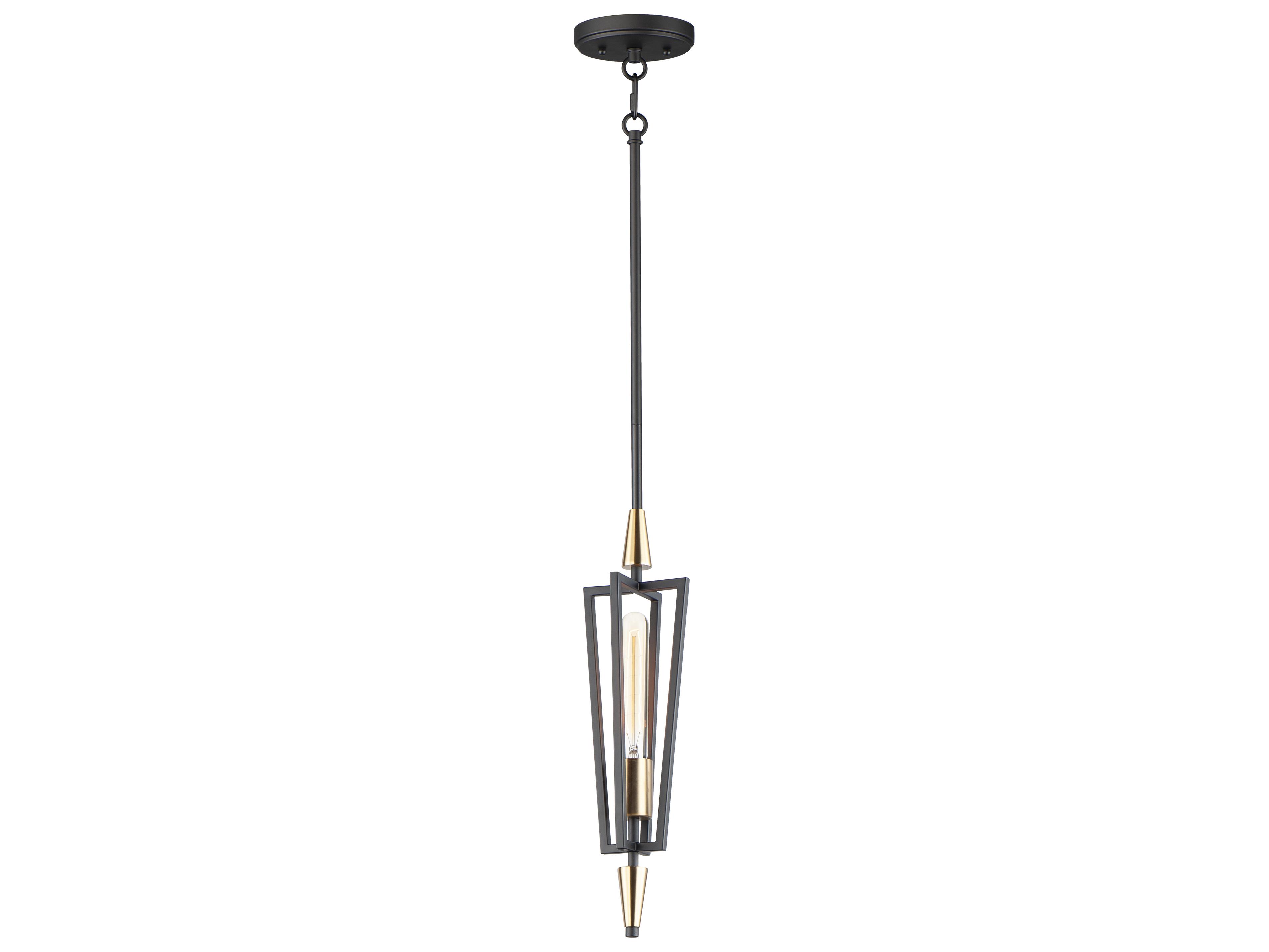 Maxim Lighting Wings 1-Light Black Satin Brass Mini Pendant