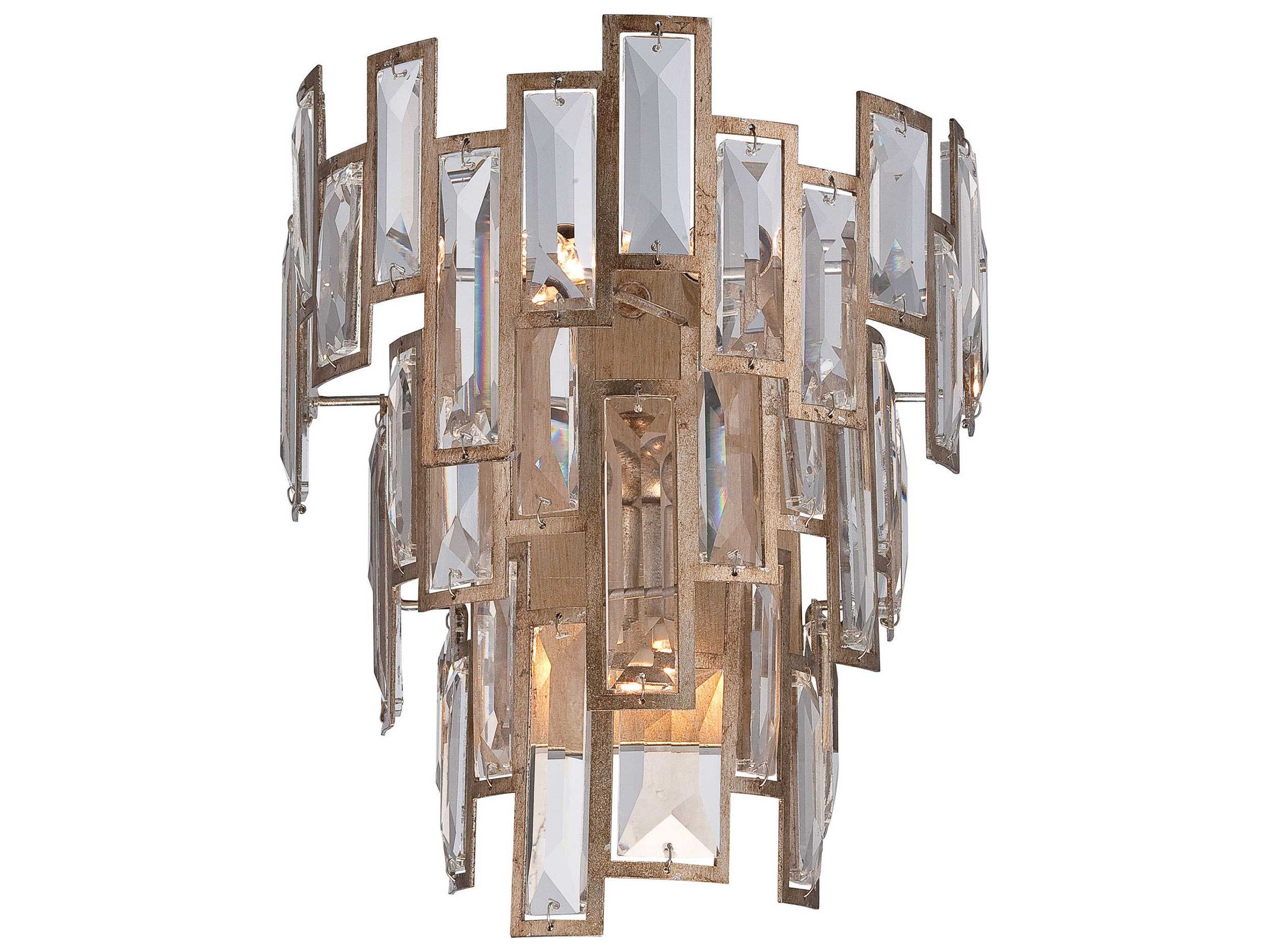 Metropolitan Bel Mondo 3-Light Luxor Gold Crystal Wall Sconce