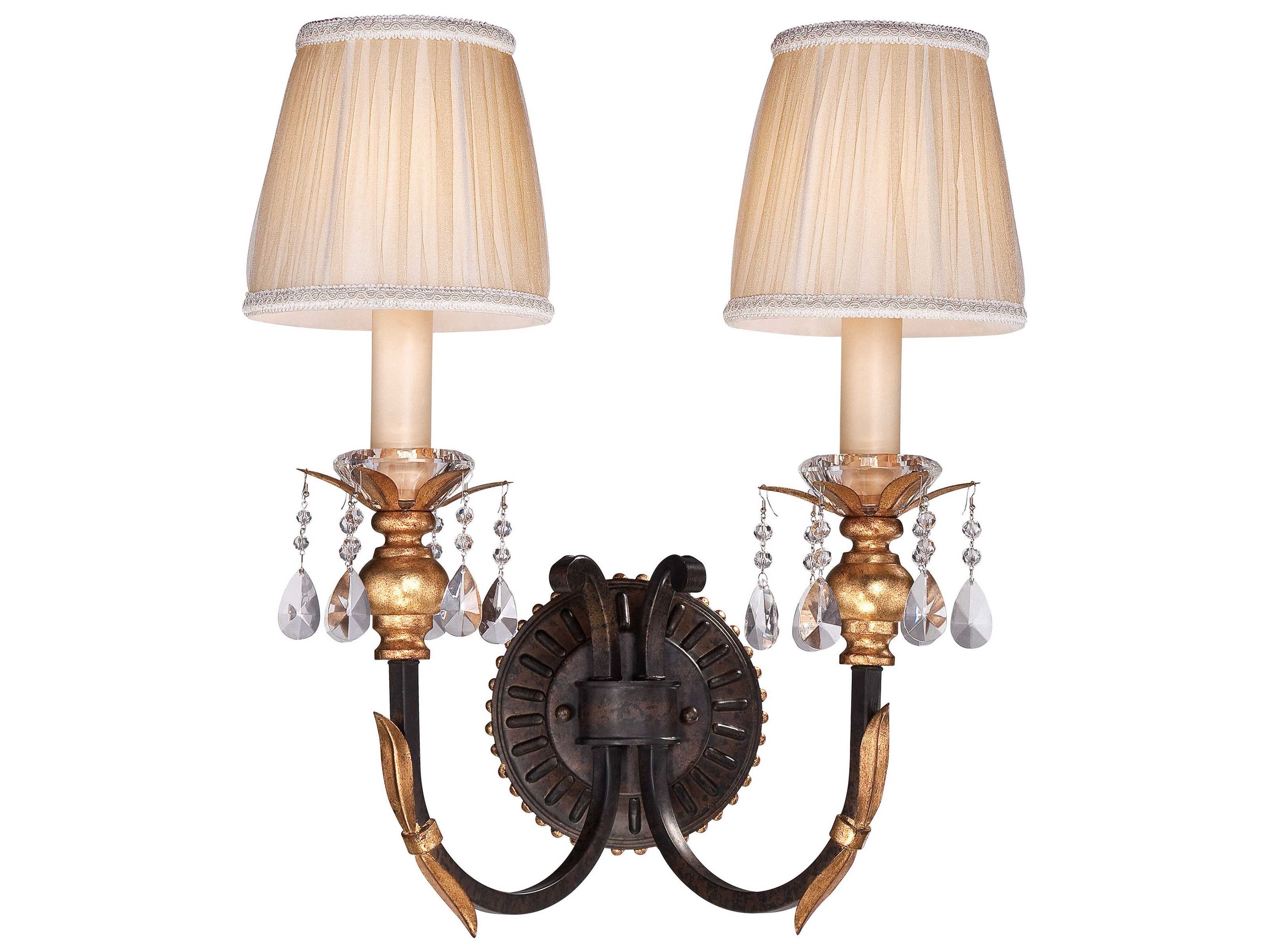 Metropolitan Bella Cristallo French Bronze With Gold Highlight Crystal Wall Sconce