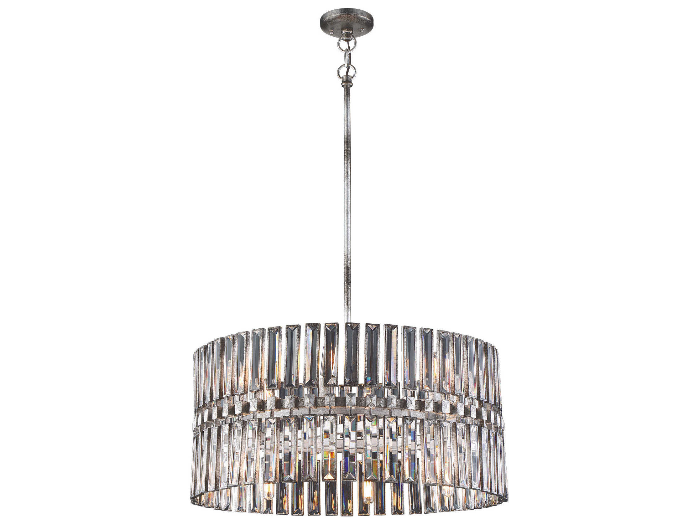 Metropolitan Belle Aurore 12-Light Shadow Silver Leaf Crystal Glass Pendant