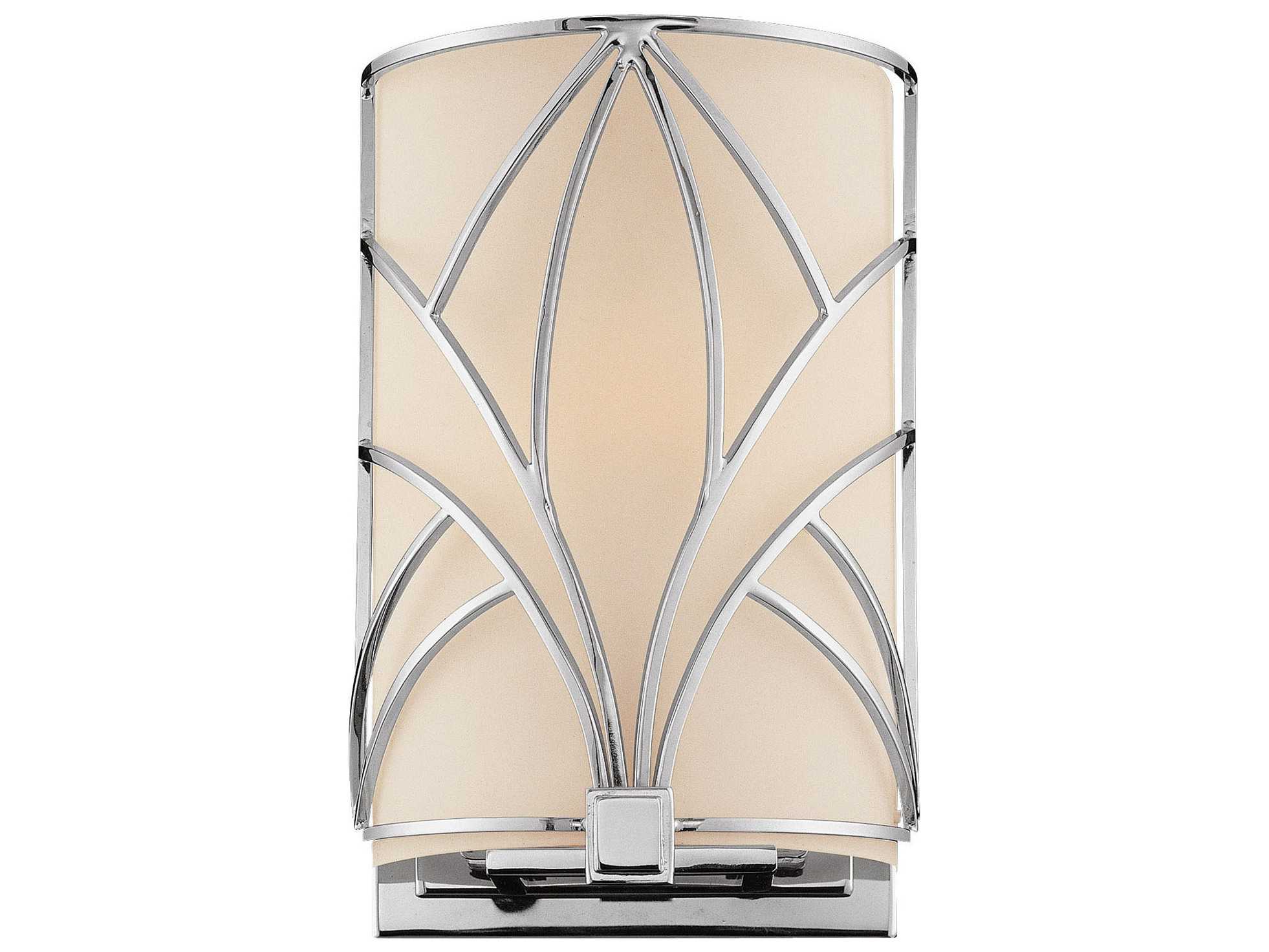 Metropolitan Storyboard Chrome With Etched White Glass Wall Sconce