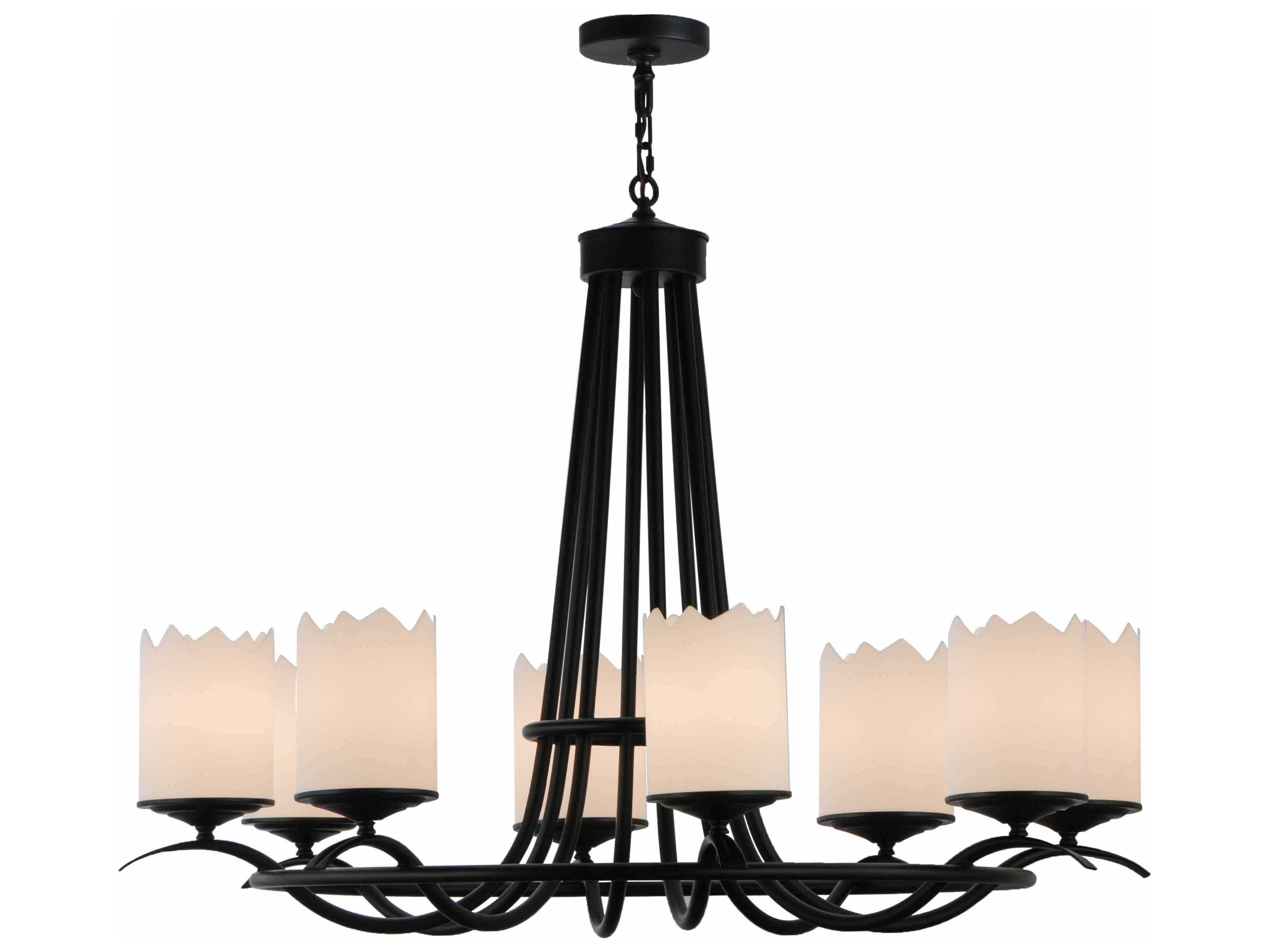 Meyda Octavia 8-Light Black Cylinder Chandelier