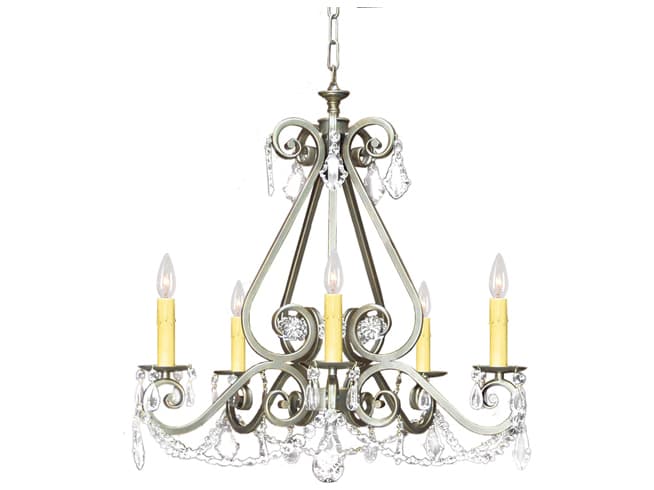 Meyda Adrianna 5-Light French Bronze Crystal Candelabra Chandelier