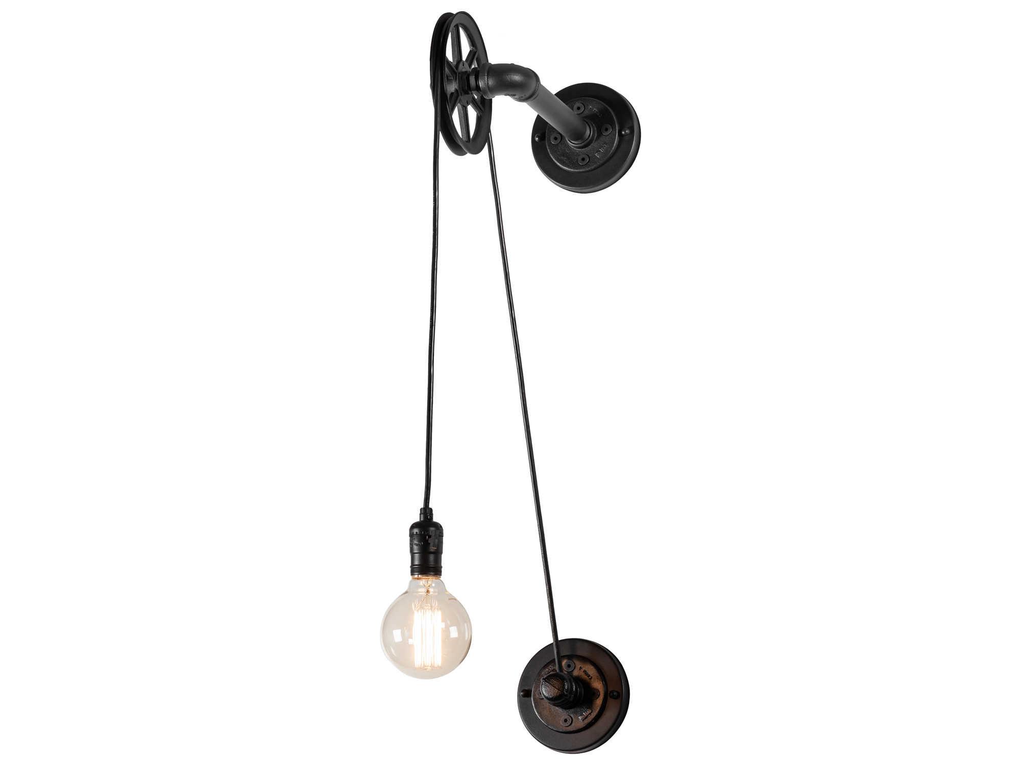 Meyda Alva 1-Light Black Wall Sconce