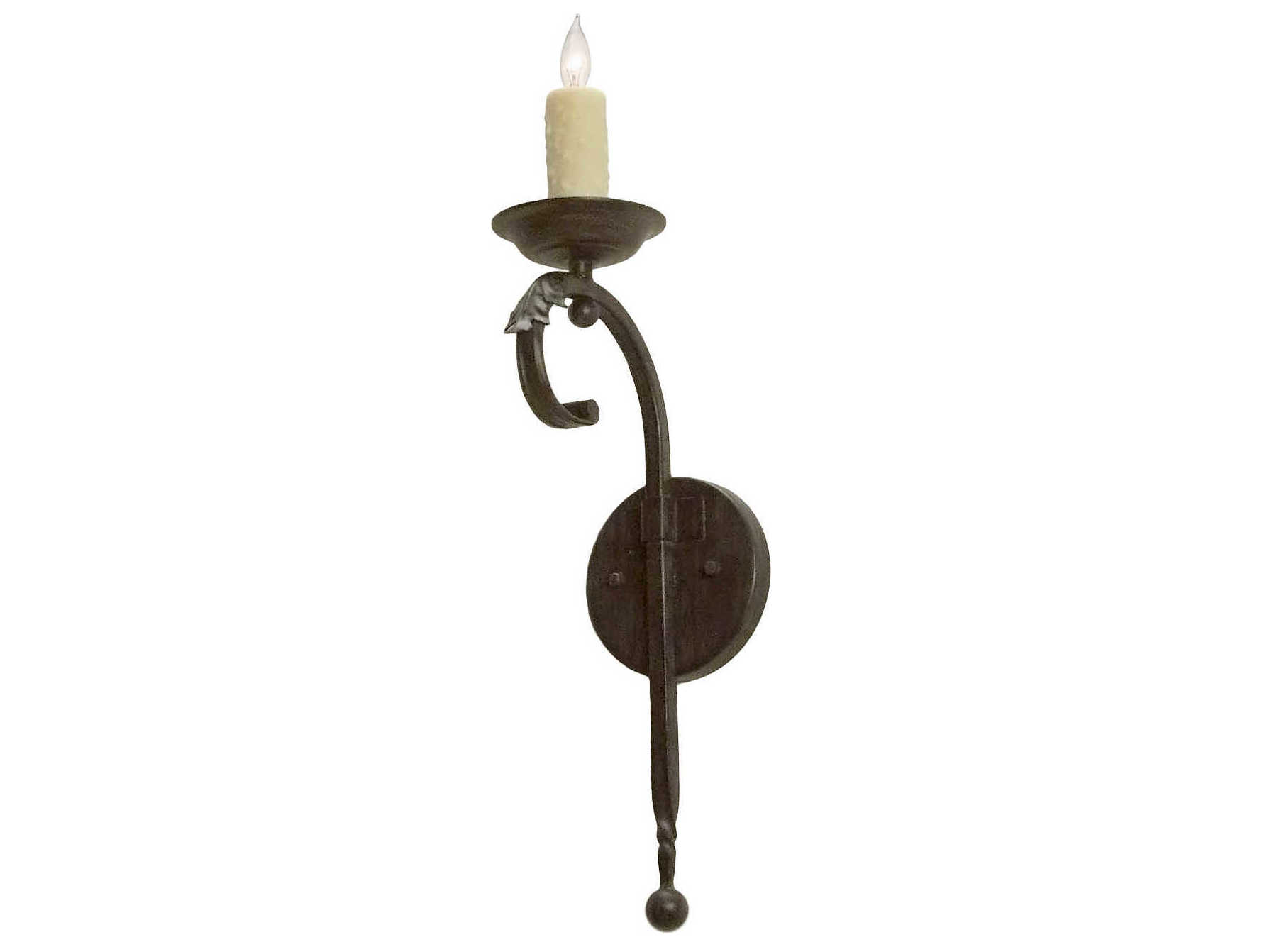 Meyda Andorra 1-Light Antique Iron Gate Gray Wall Sconce