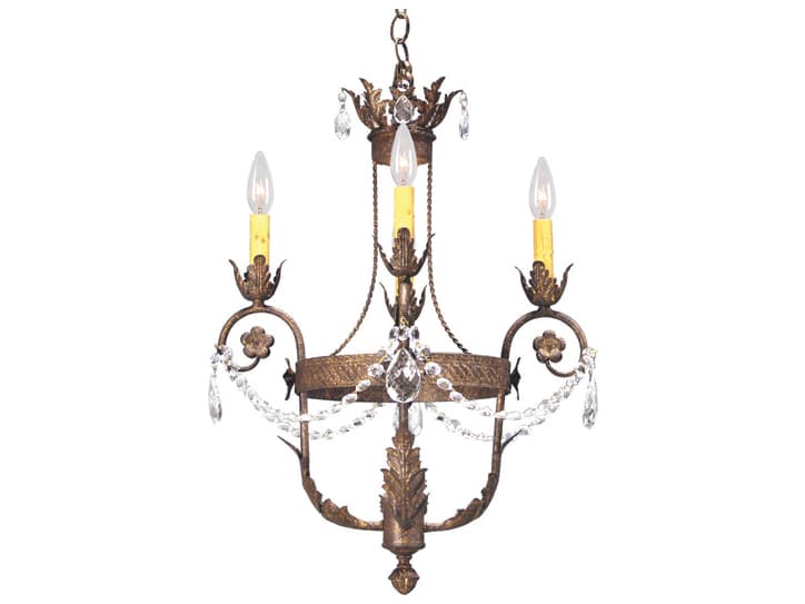 Meyda Antonia 4-Light Pompeii Gold Brown Crystal Candelabra Chandelier