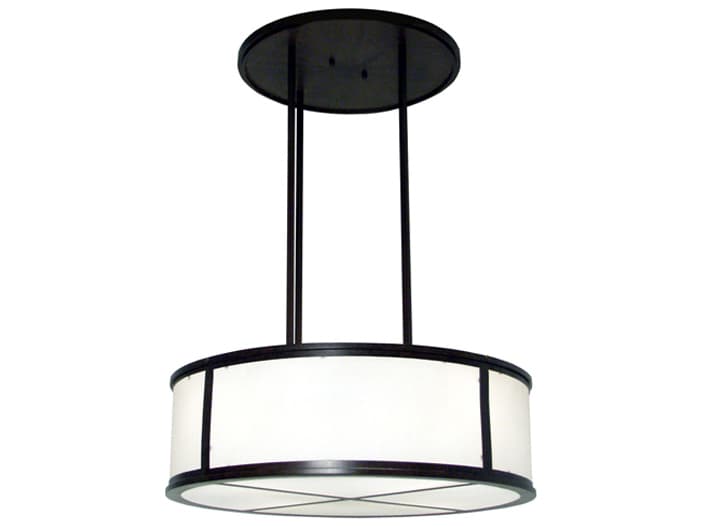 Meyda Arcas 4-Light White Black Drum Pendant