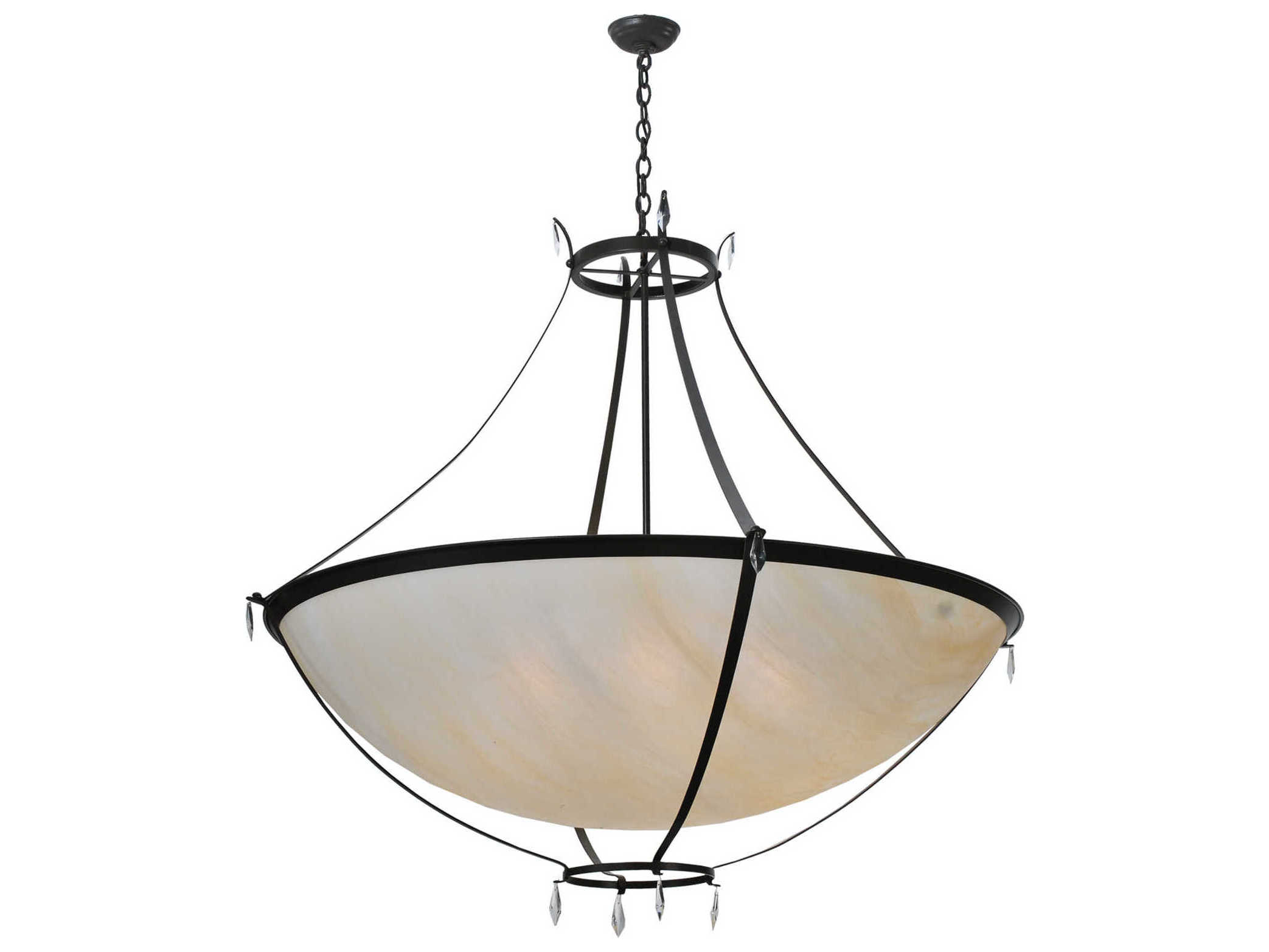 Meyda Art Glass 6-Light Bronze Bowl Pendant