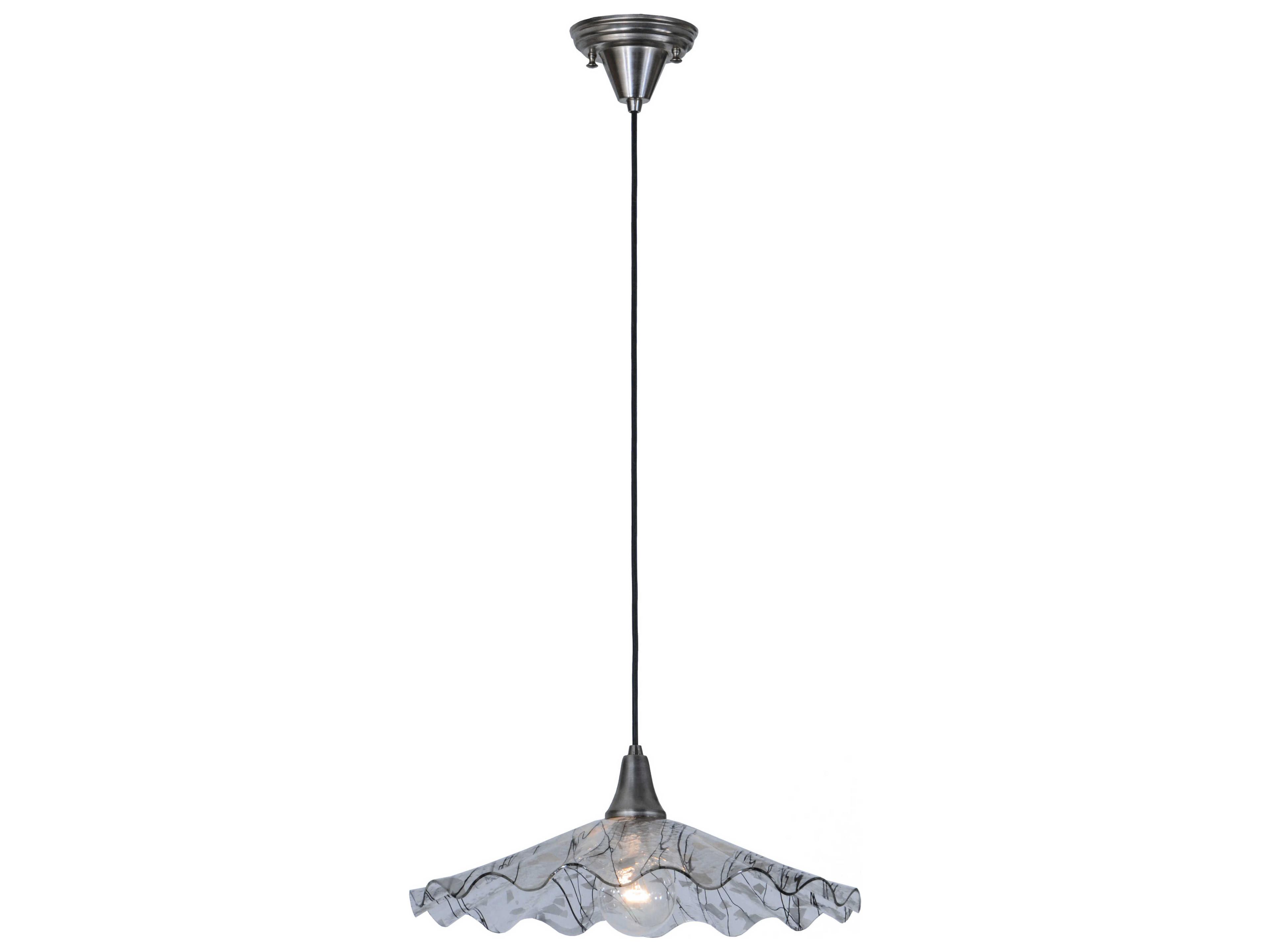 Meyda Metro Fusion 1-Light Silver Glass Pendant