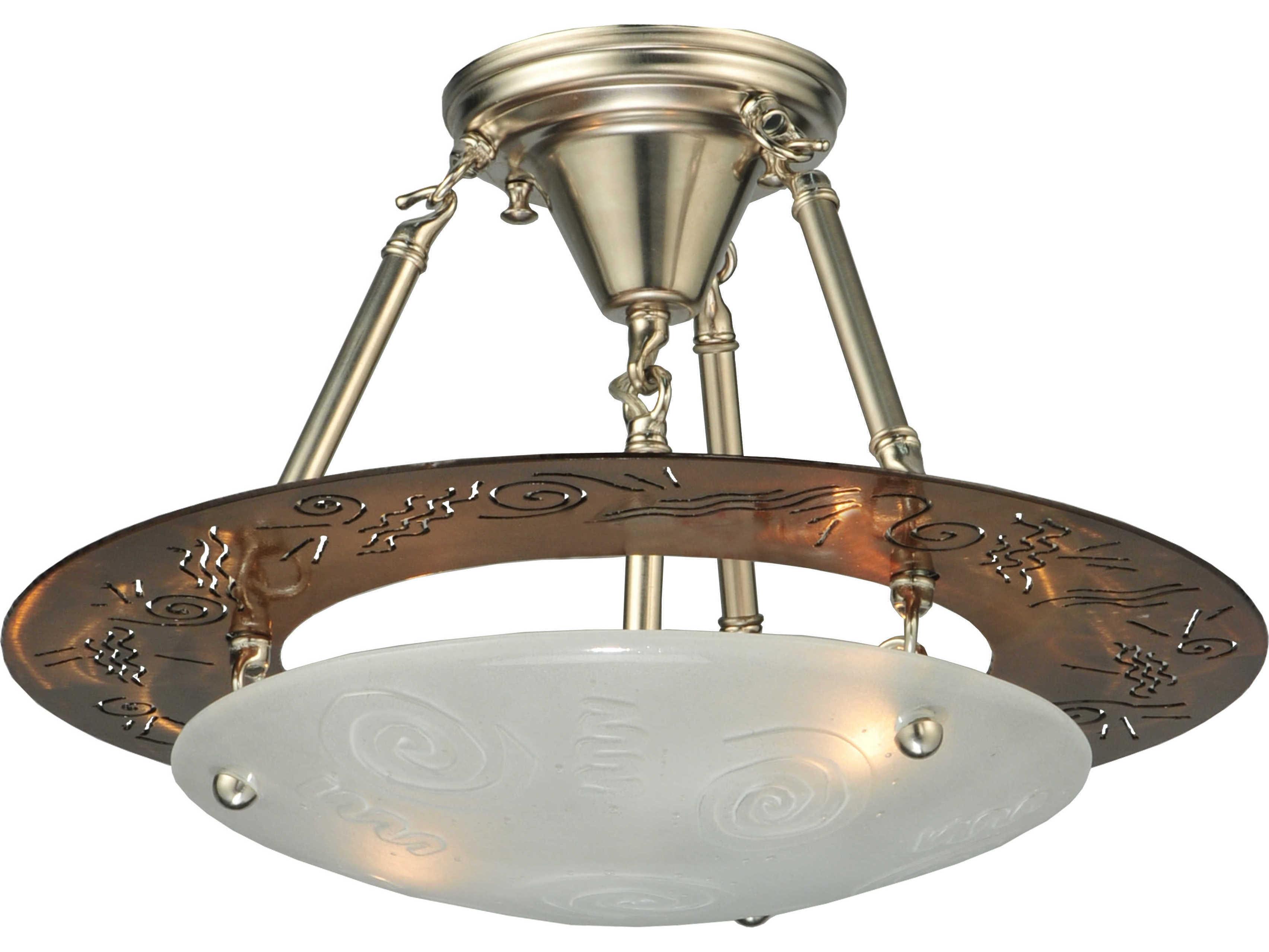 Meyda Art Glass 2-Light Gray Bowl Semi Flush Mount