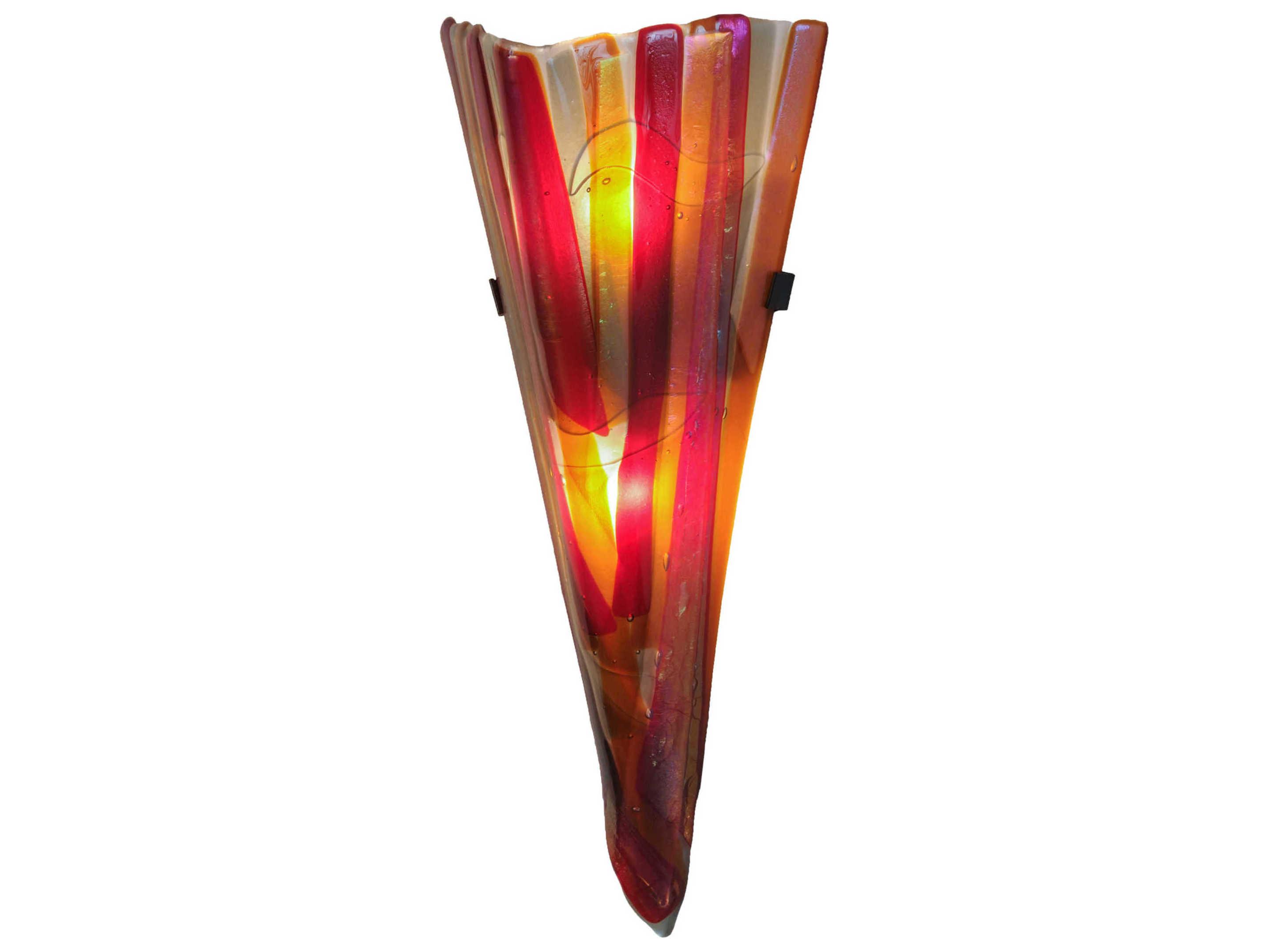 Meyda Metro Fusion 2-Light Red Tiffany Wall Sconce