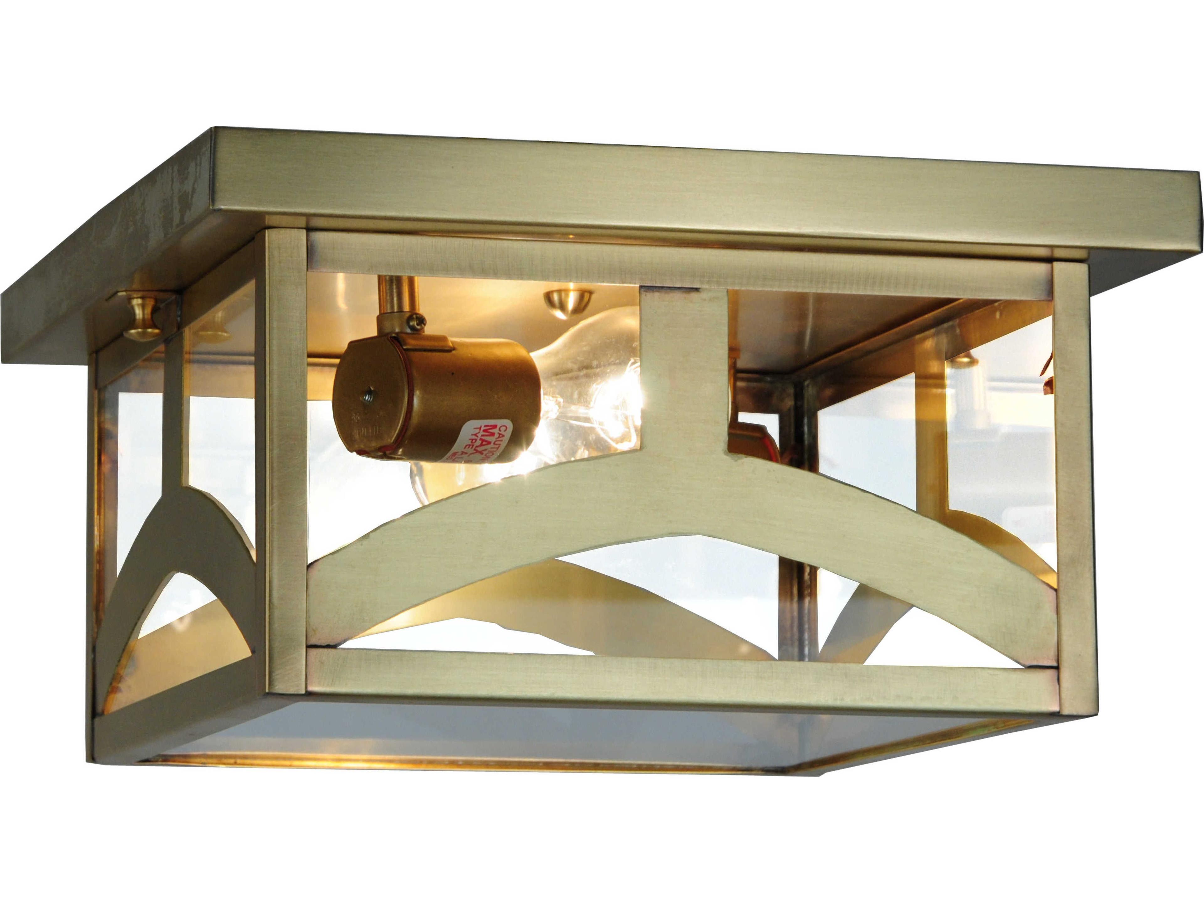 Meyda Hyde Park 2-Light Gold Glass Flush Mount