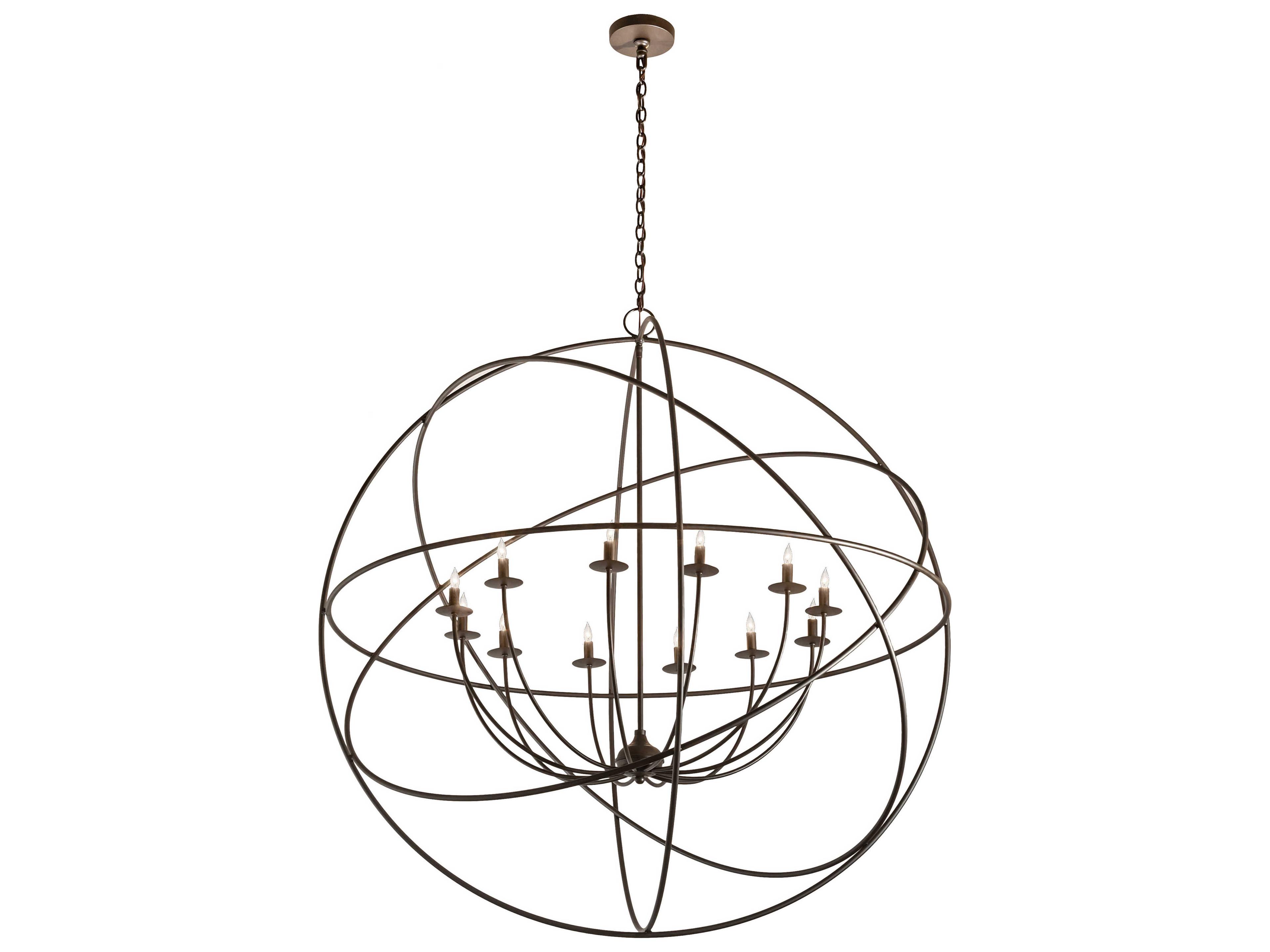 Meyda Atom Enerjisi 12-Light Oil Rubbed Bronze Candelabra Geometric Chandelier