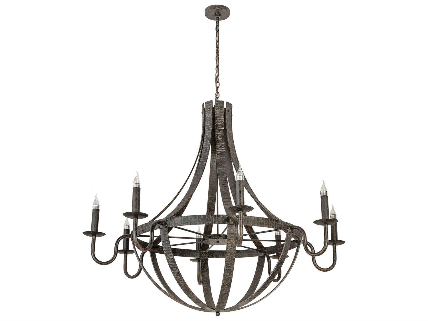 Meyda Barrel Stave 8-Light Chocolate Brown LED Candelabra Chandelier