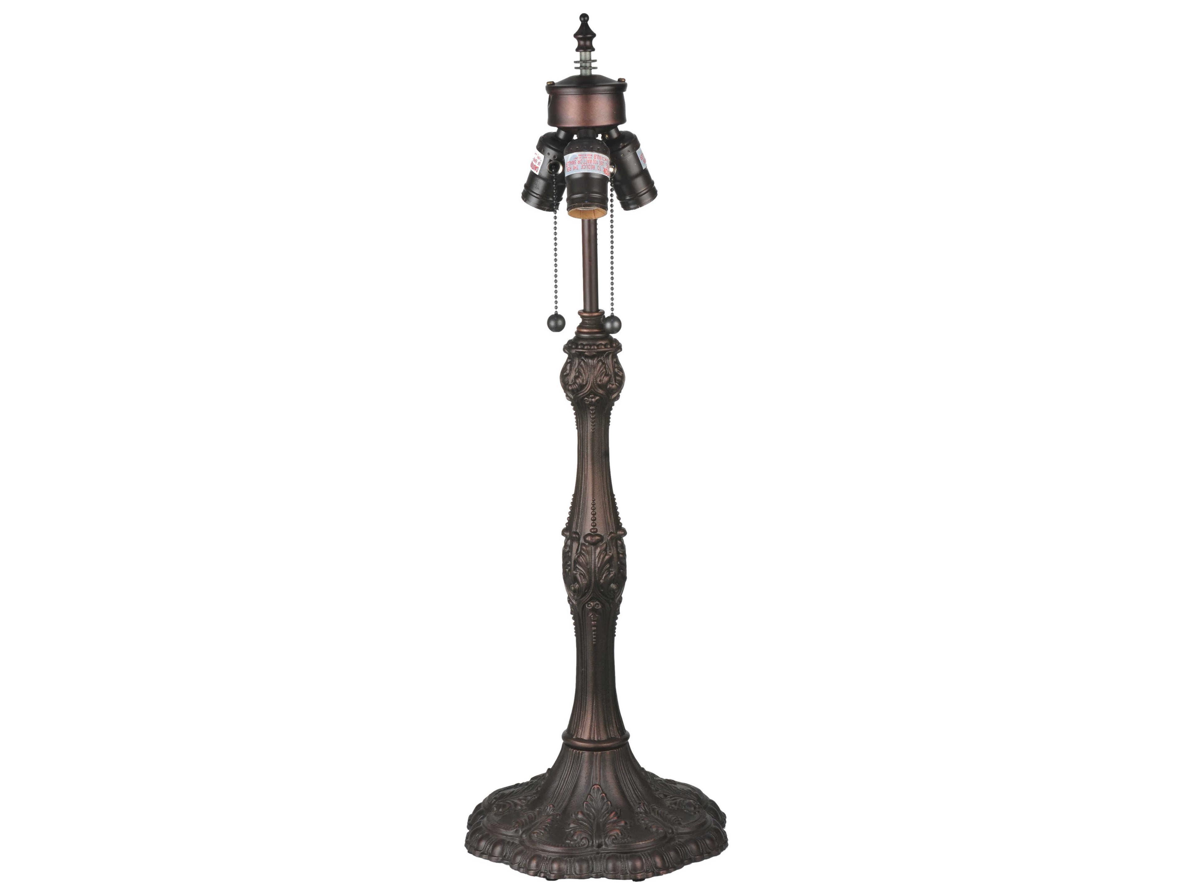Meyda Capri Mahogany Bronze 3 - Light Pullchain Cluster Table Lamp Base