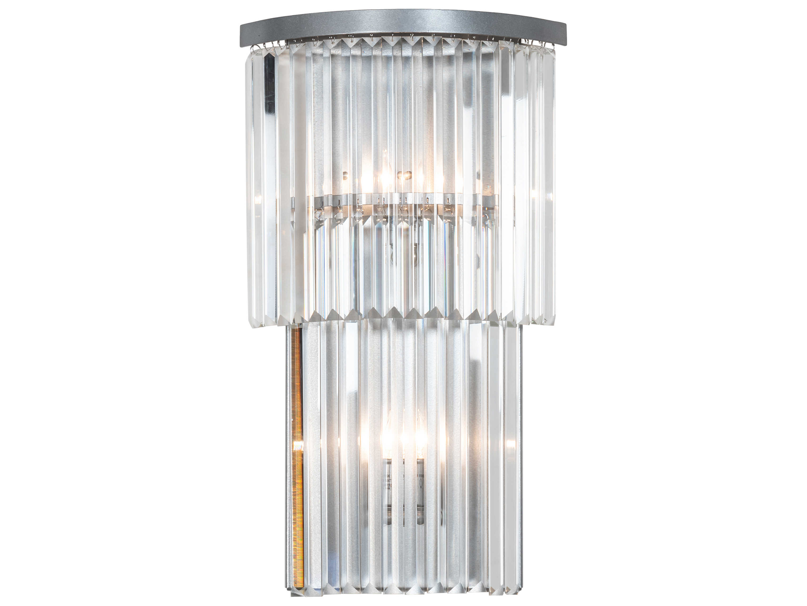 Meyda Beckam 2-Light Sparkle Silver Glass Wall Sconce