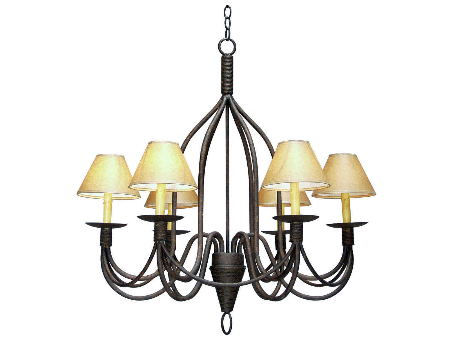 Meyda Bell 6-Light Rusty Nail Gray Empire Chandelier