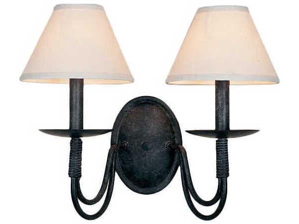 Meyda Bell 2-Light Beige Black Off White Wall Sconce
