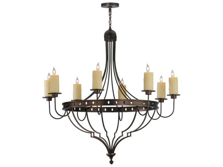 Meyda Bottini 8-Light Mahogany Bronze Brown Candelabra Chandelier