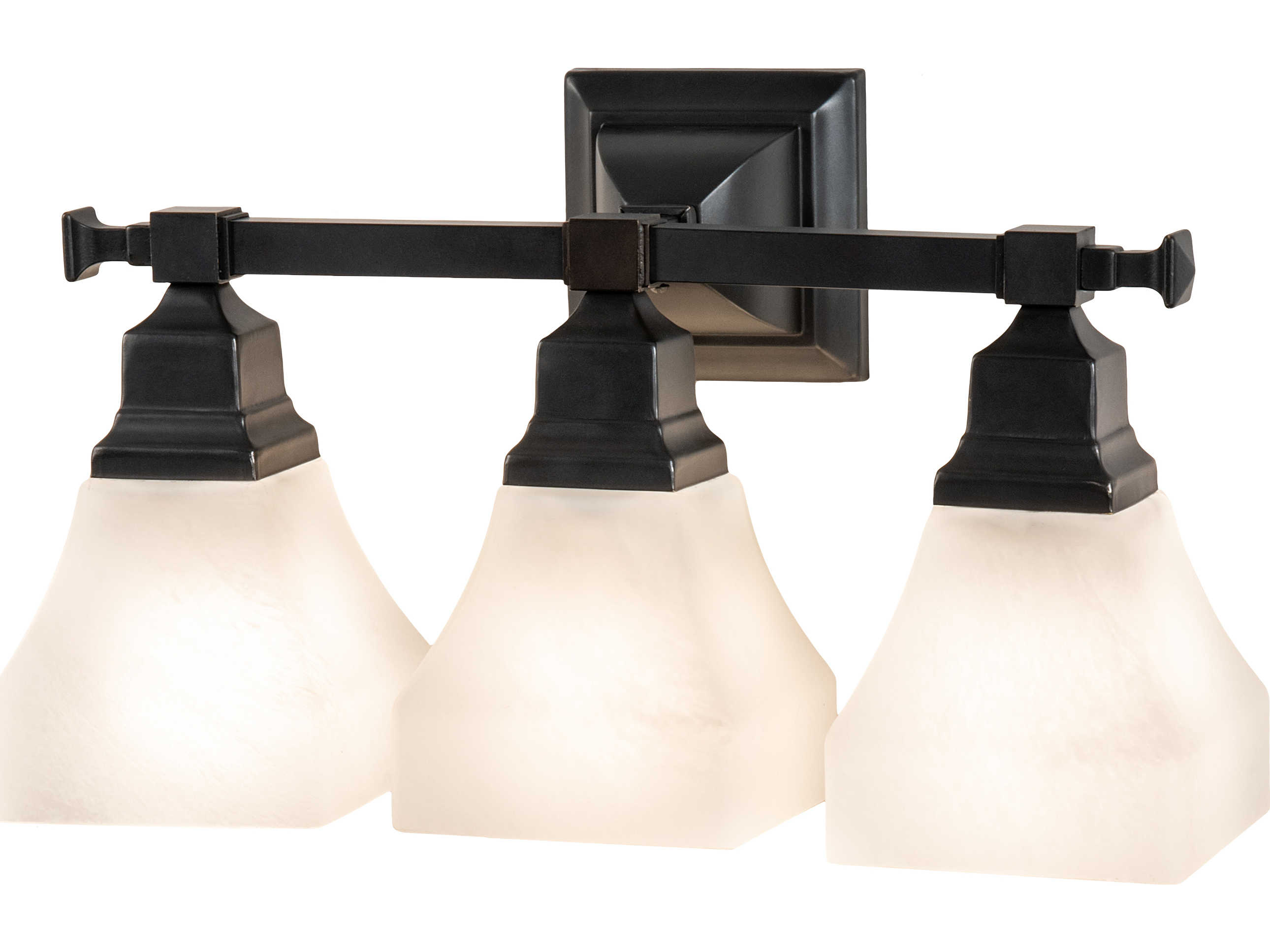 Meyda Bungalow 3-Light Craftsman Brown Glass Vanity Light