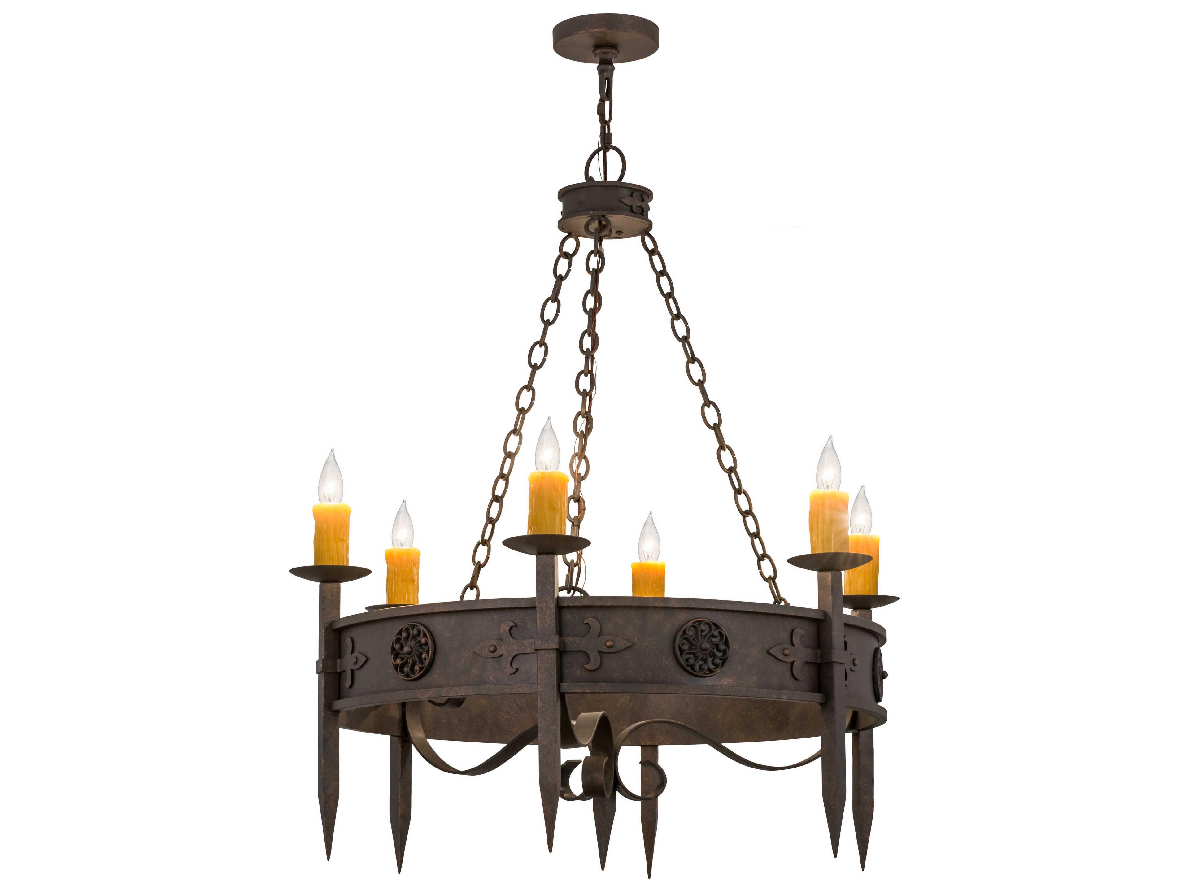 Meyda Calandra Gilded Tobacco Bronze Round Chandelier