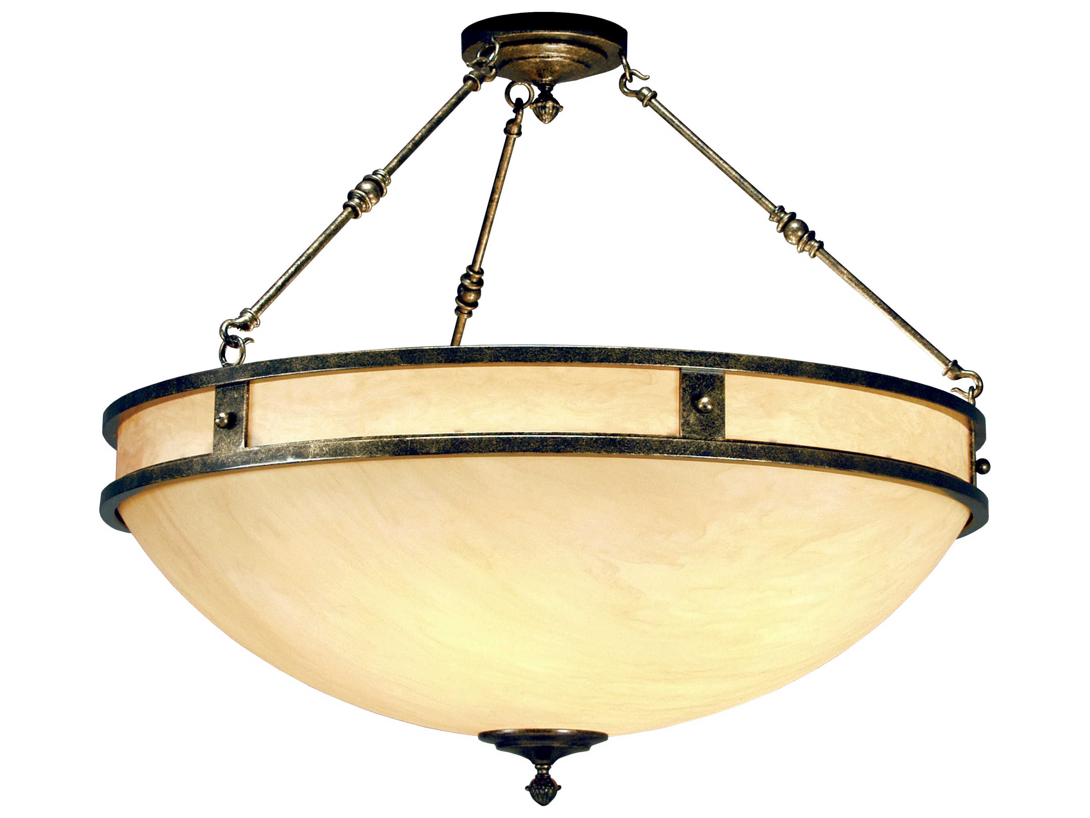 Meyda Capella 6-Light French Bronze White Bowl Pendant