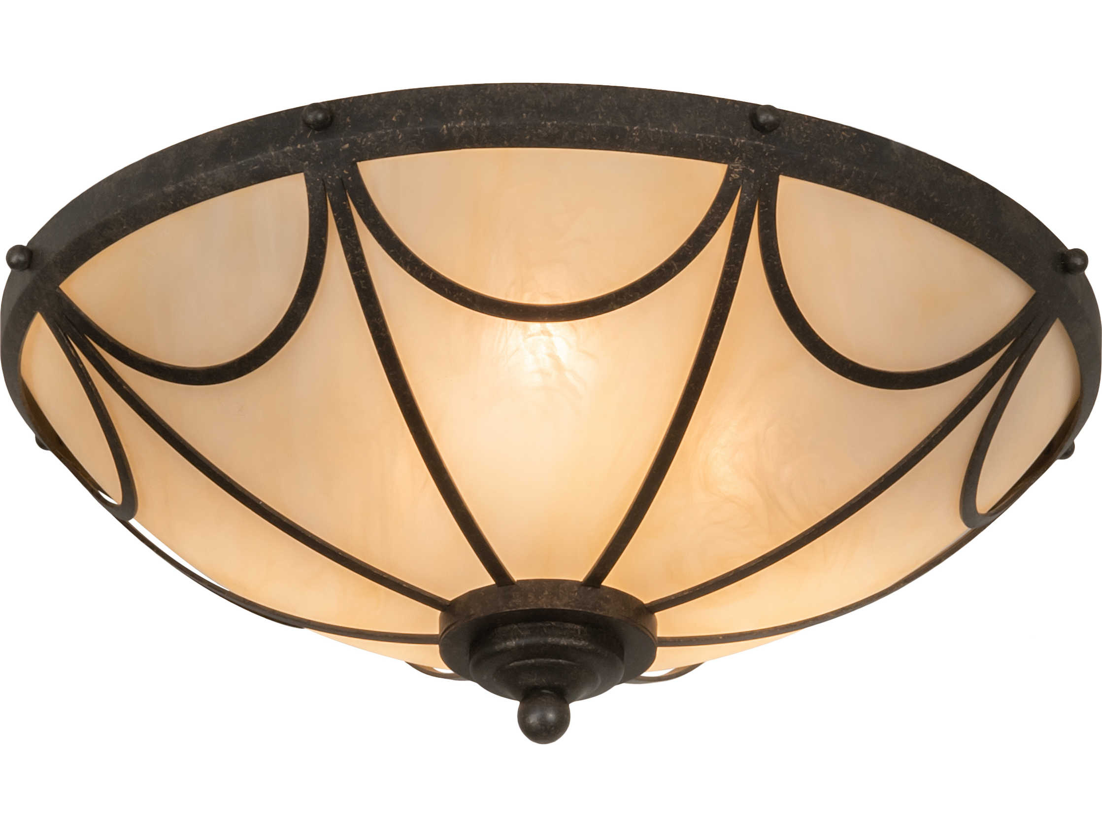 Meyda Carousel 3-Light Bronze LED Bowl Flush Mount