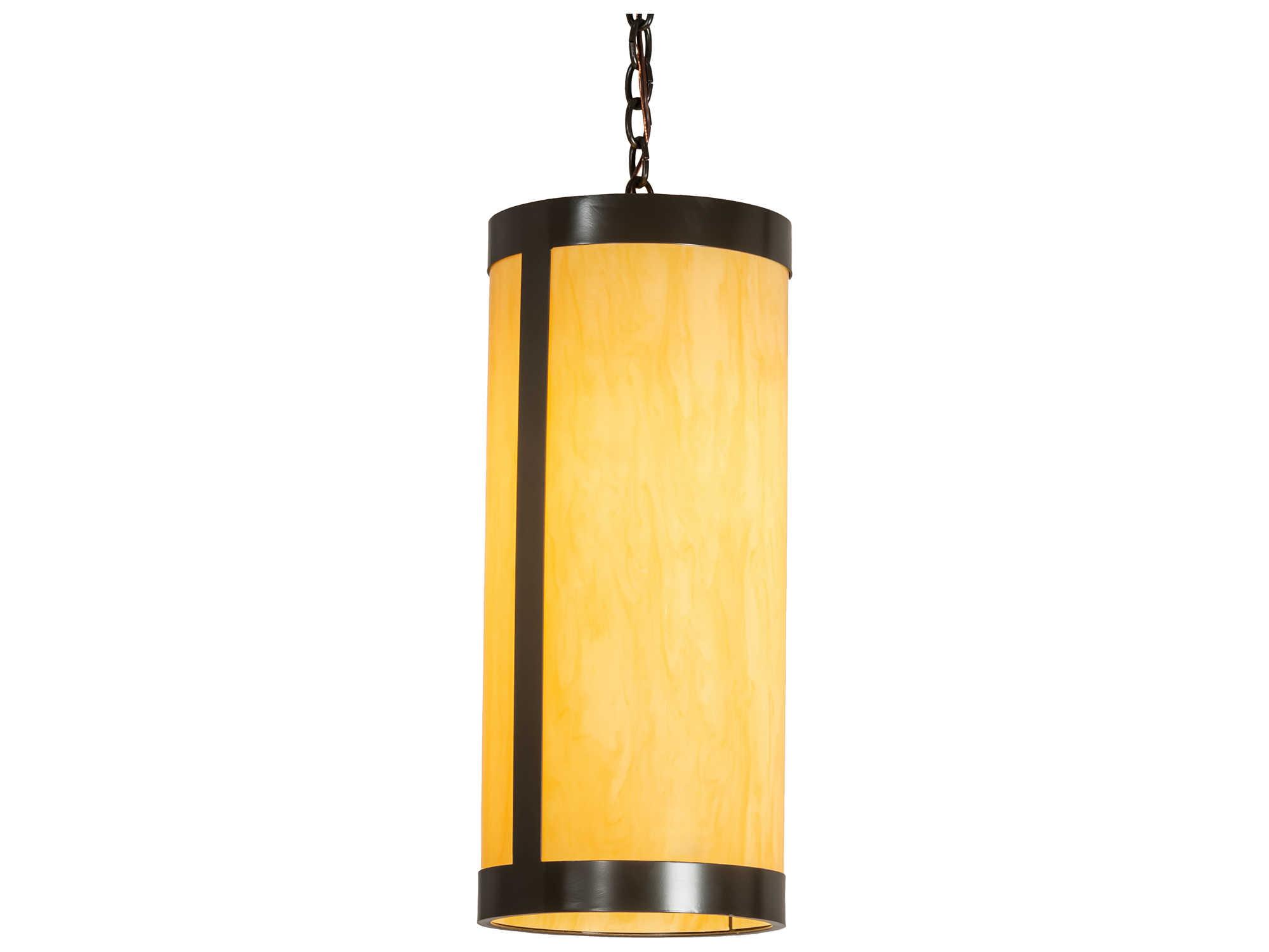 Meyda Cartier 1-Light Timeless Bronze Cylinder Mini Pendant