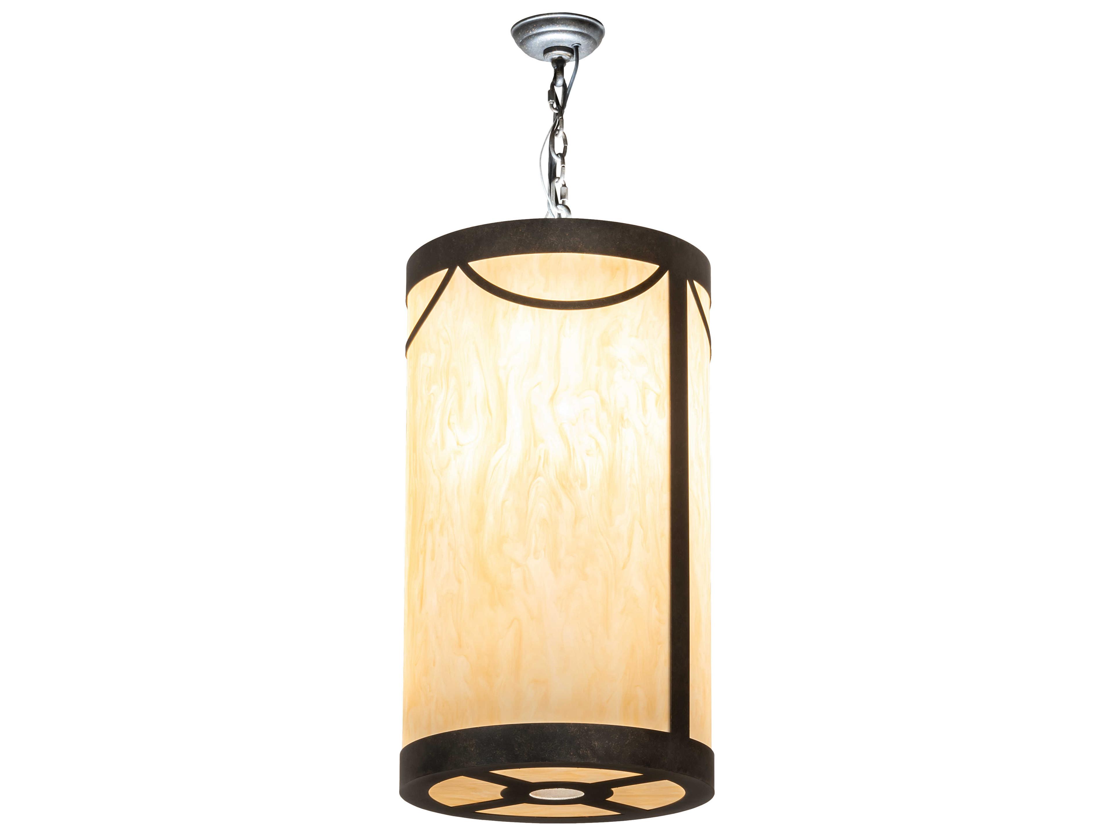 Meyda Cartier 1-Light Bronze Cylinder Pendant