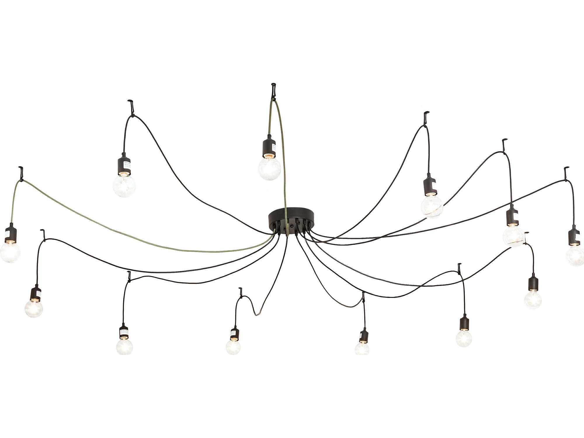 Meyda Castiliolite 12-Light Black LED Globe Pendant