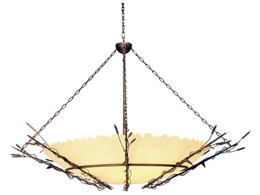 Meyda Cattail 12-Light Rusty Nail Brown Bowl Pendant