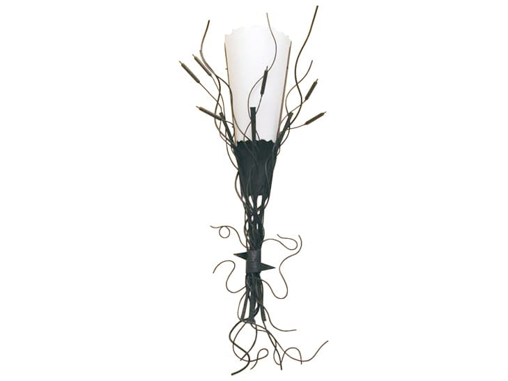 Meyda Cattail 1-Light Blackwash White Wall Sconce
