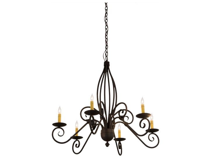 Meyda Squire 6-Light Bronze Glass Candelabra Chandelier