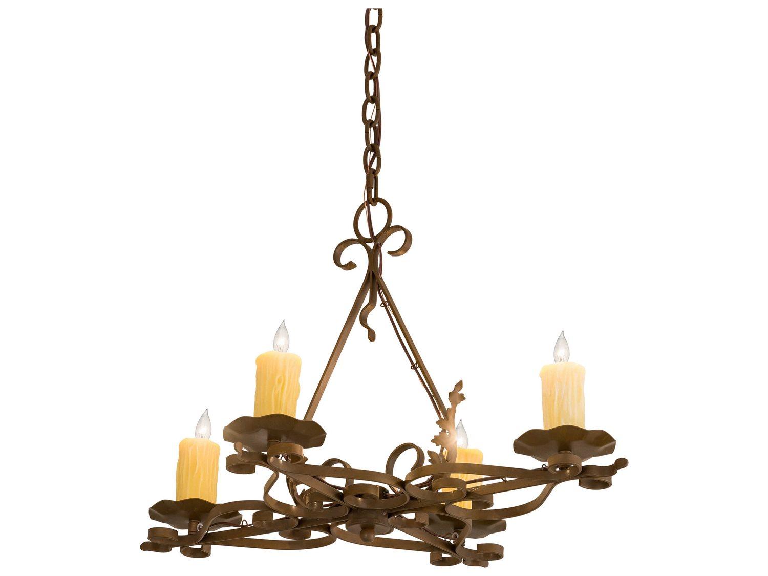 Meyda Elianna 4-Light Brown Glass Candelabra Chandelier