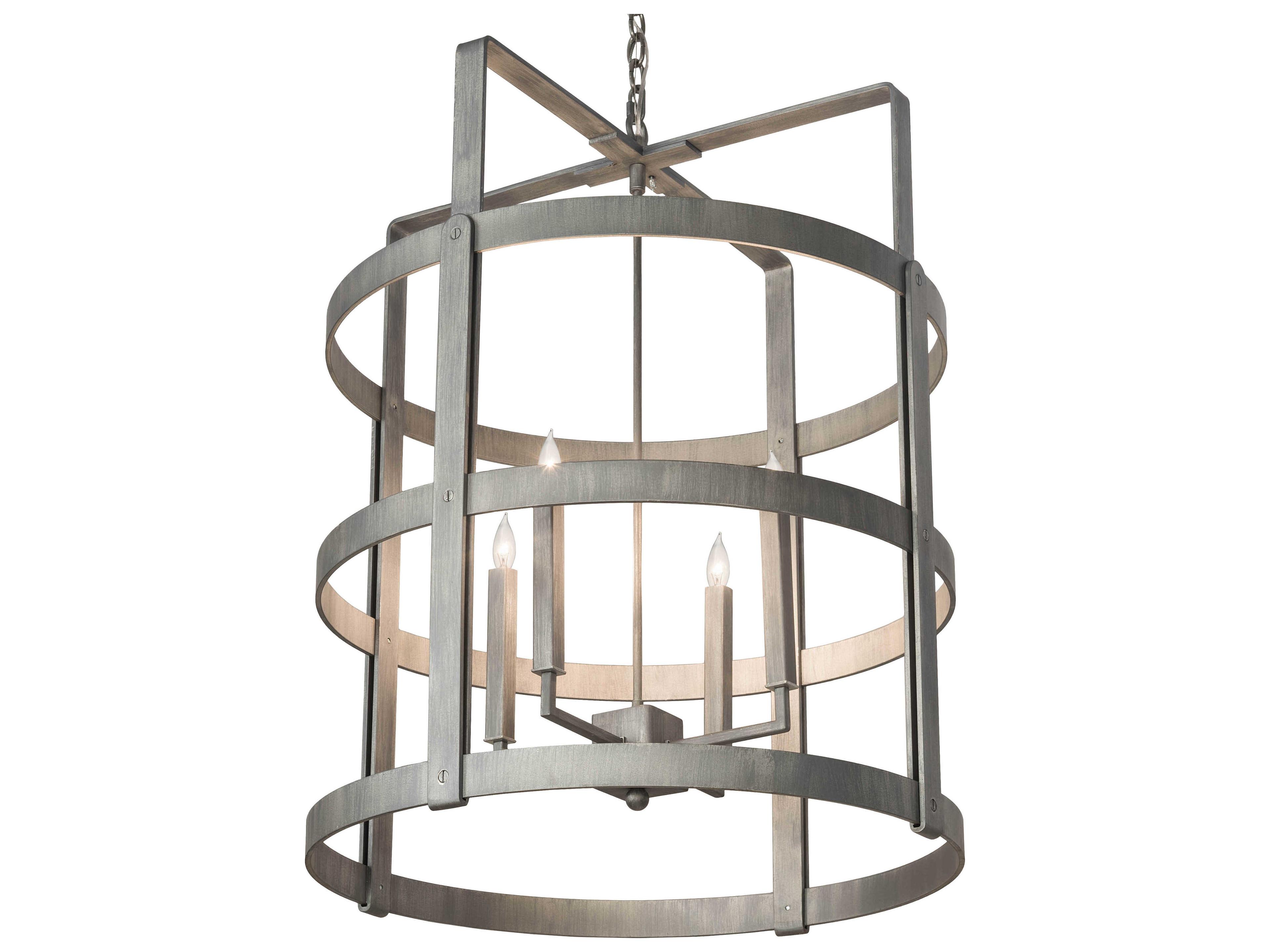 Meyda Aldari 4-Light Silver Candelabra Geometric Chandelier