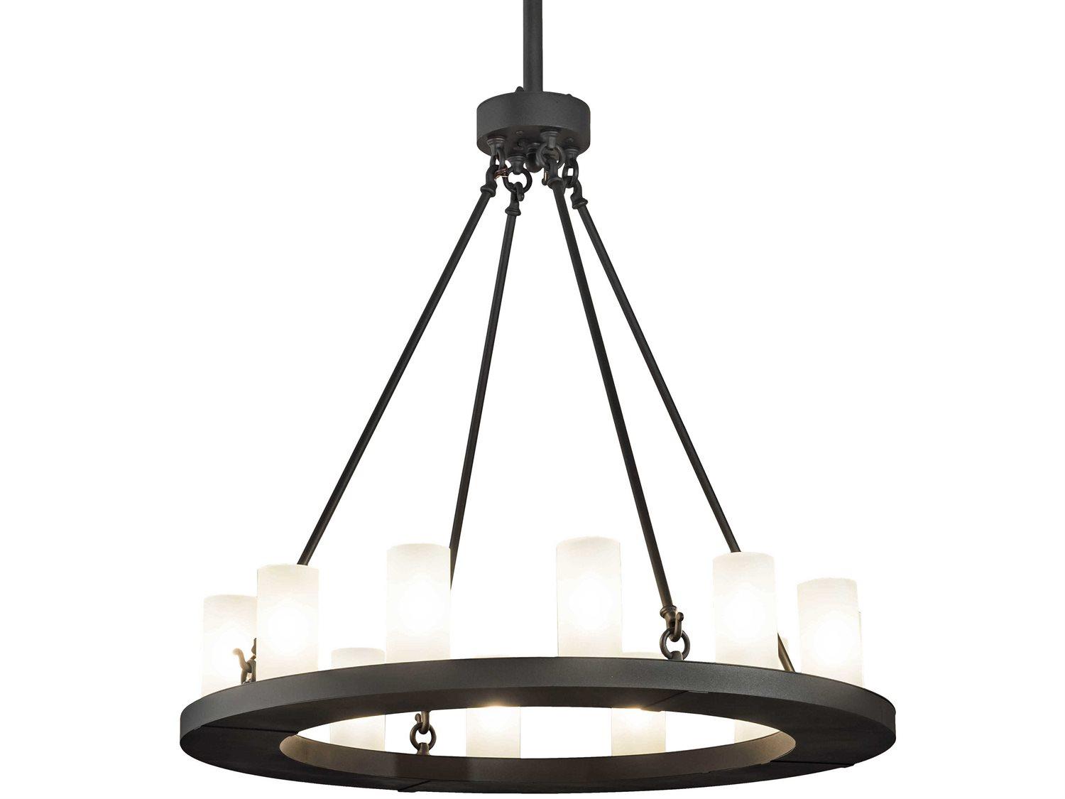 Meyda Loxley 12-Light Black Cylinder Chandelier