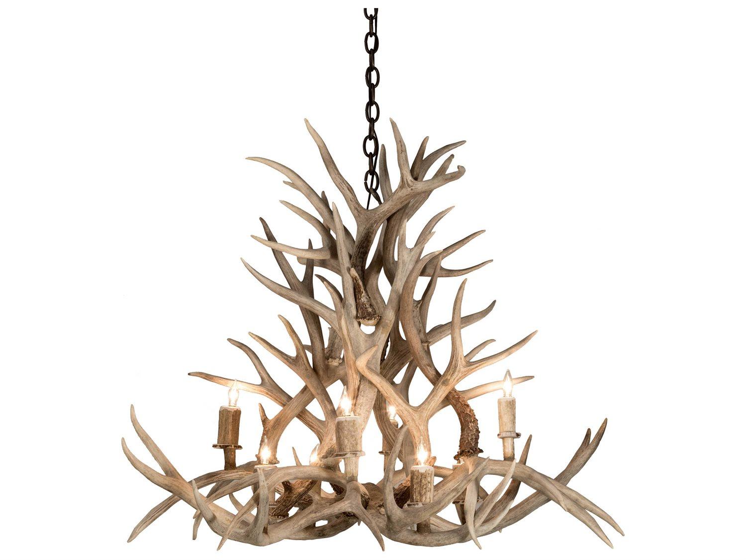 Meyda Antlers 8-Light Copper Candelabra Chandelier