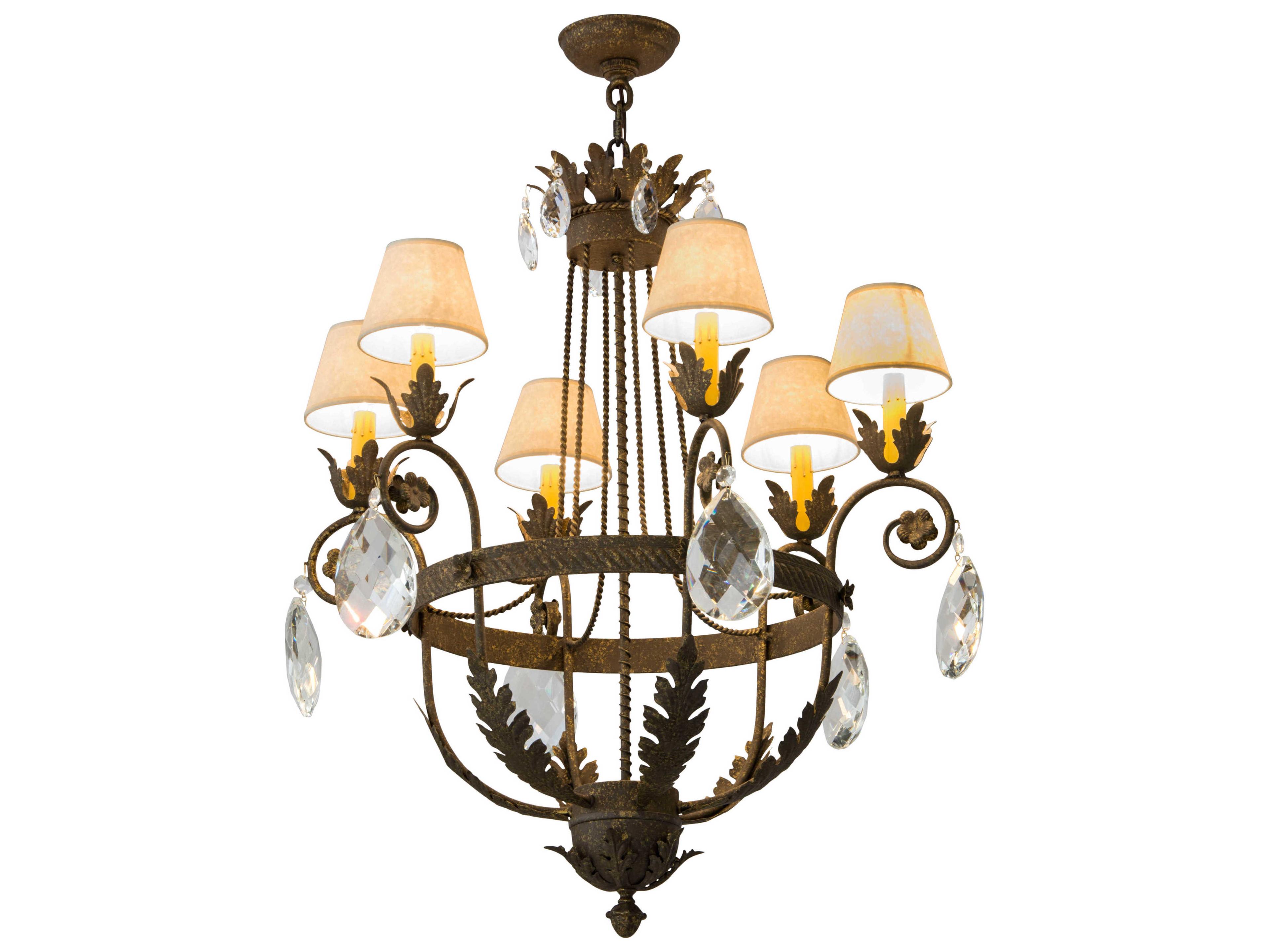 Meyda Antonia 6-Light Brown Crystal Chandelier