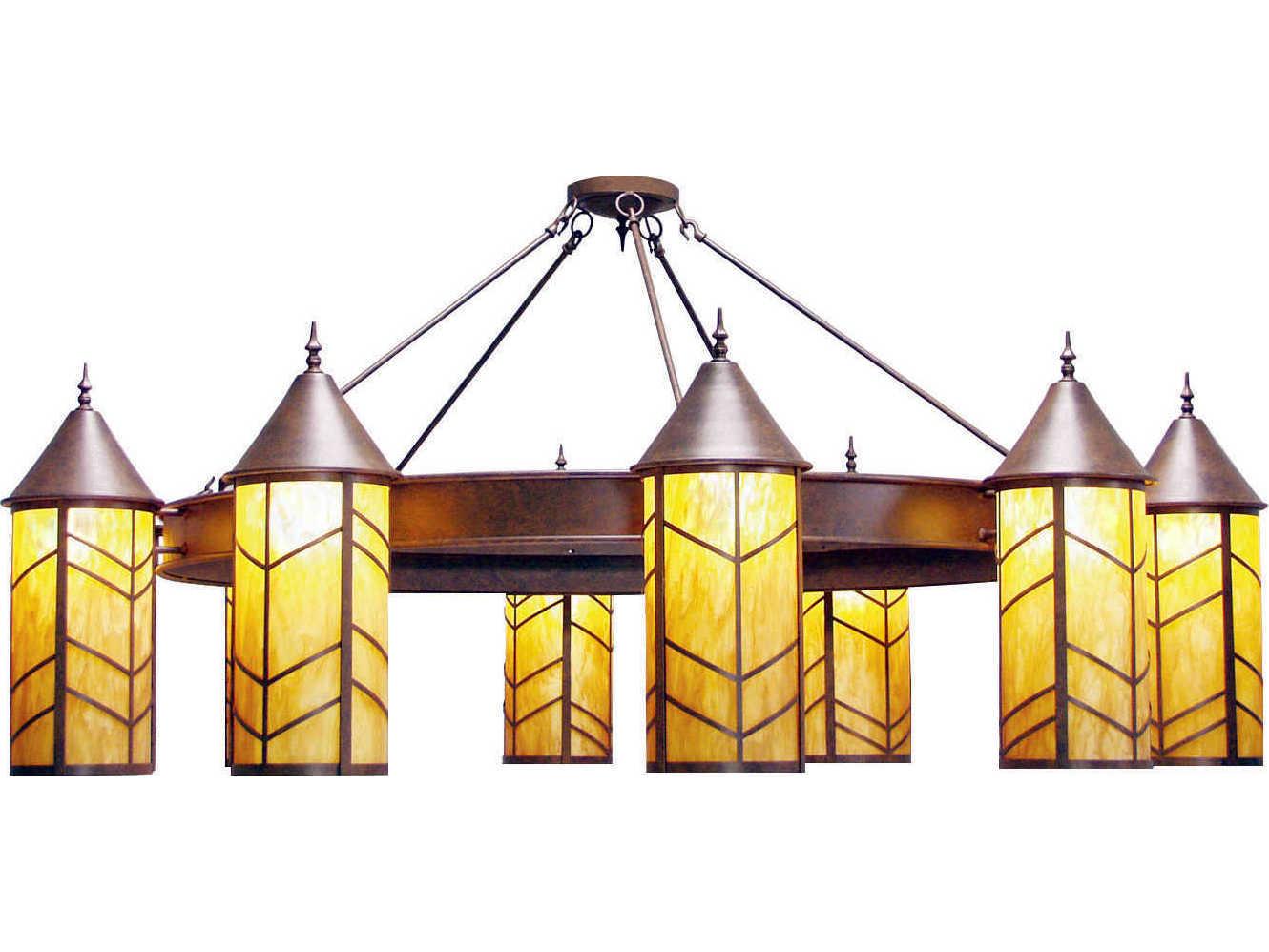 Meyda Chevron 10-Light Cajun Spice Brown Cylinder Chandelier