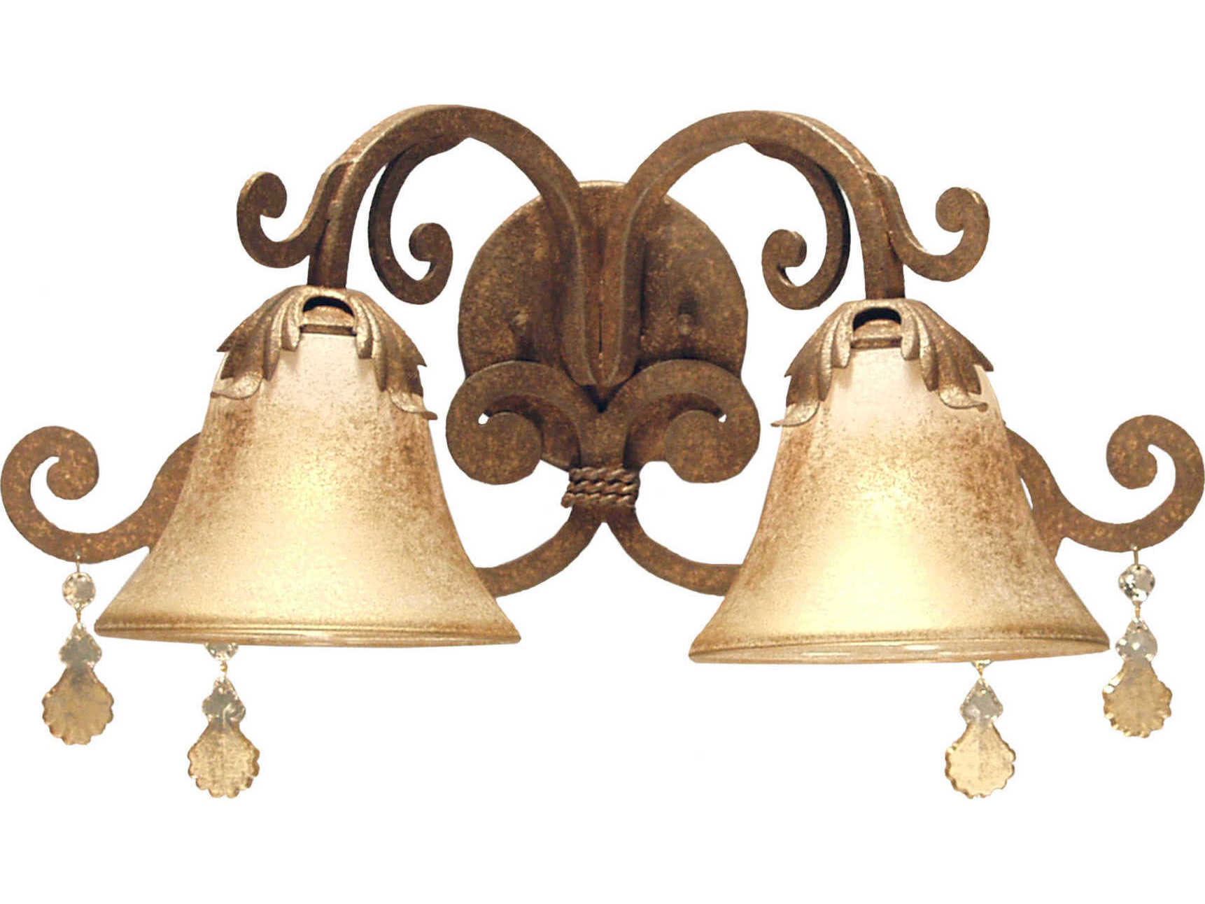 Meyda Christiana 2-Light Pompeii Gold Crystal Wall Sconce