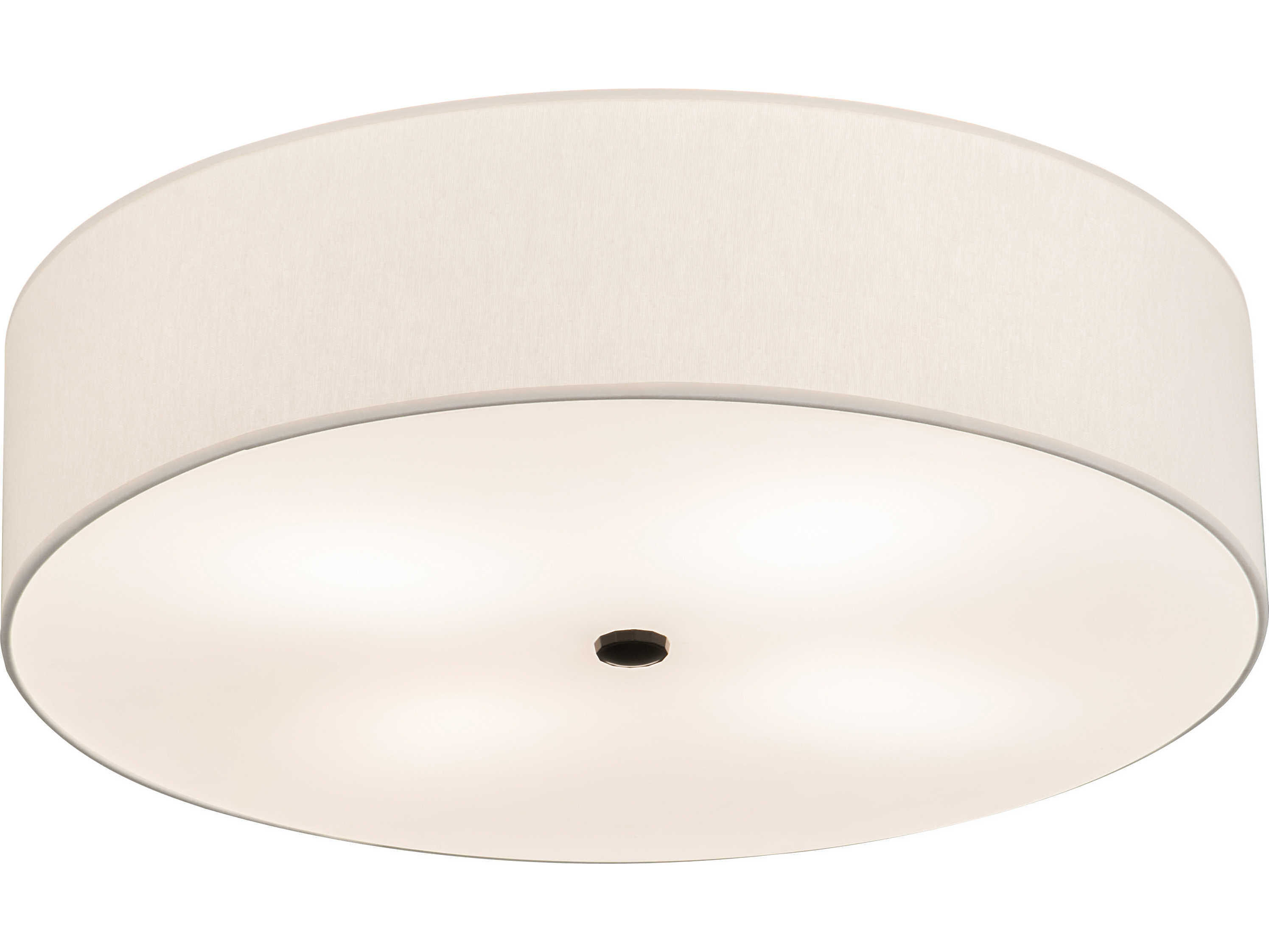 Meyda Cilindro 4-Light Timeless Bronze Off White Drum Flush Mount