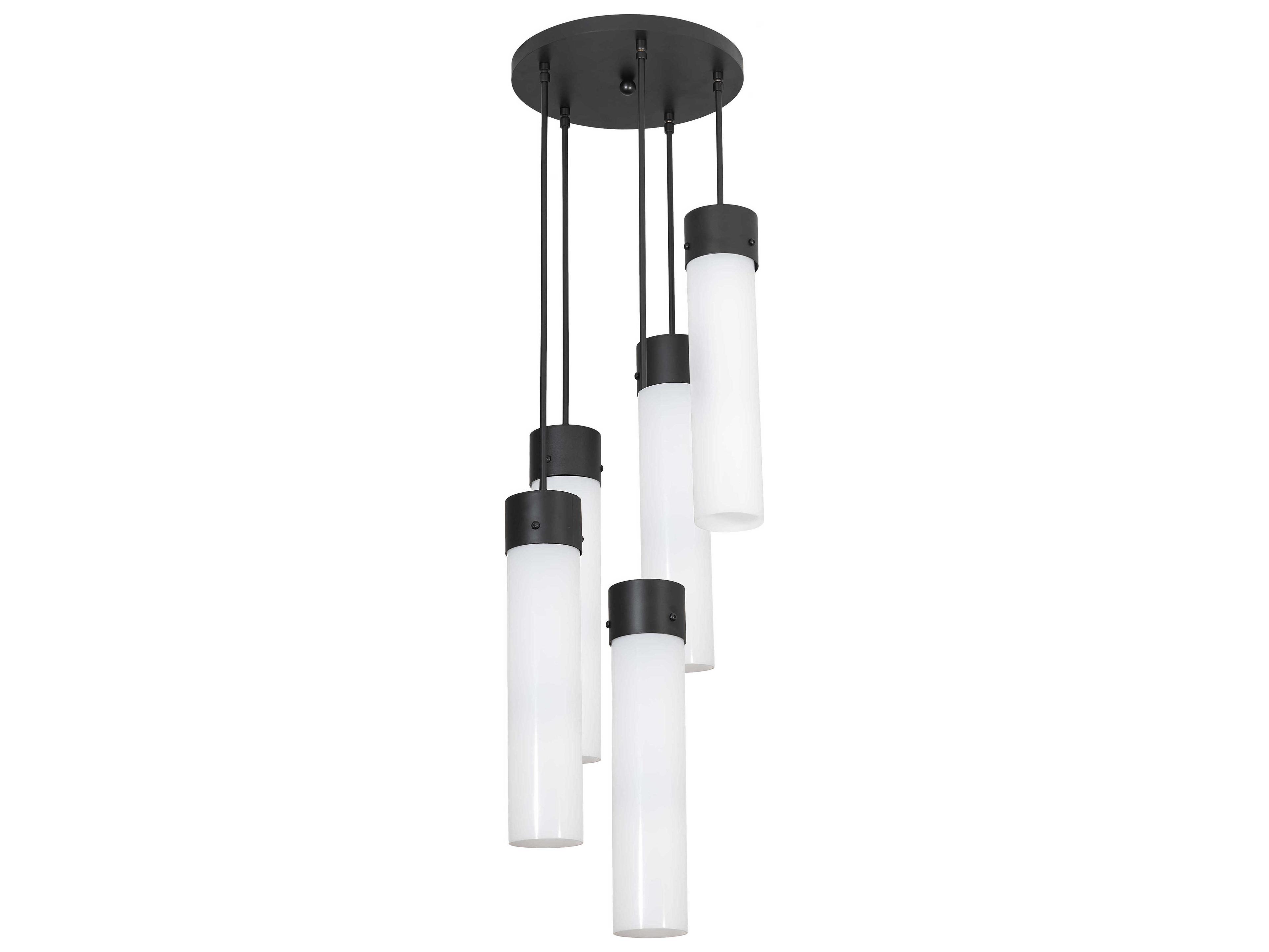 Meyda Cilindro 5-Light White Black Cylinder Pendant