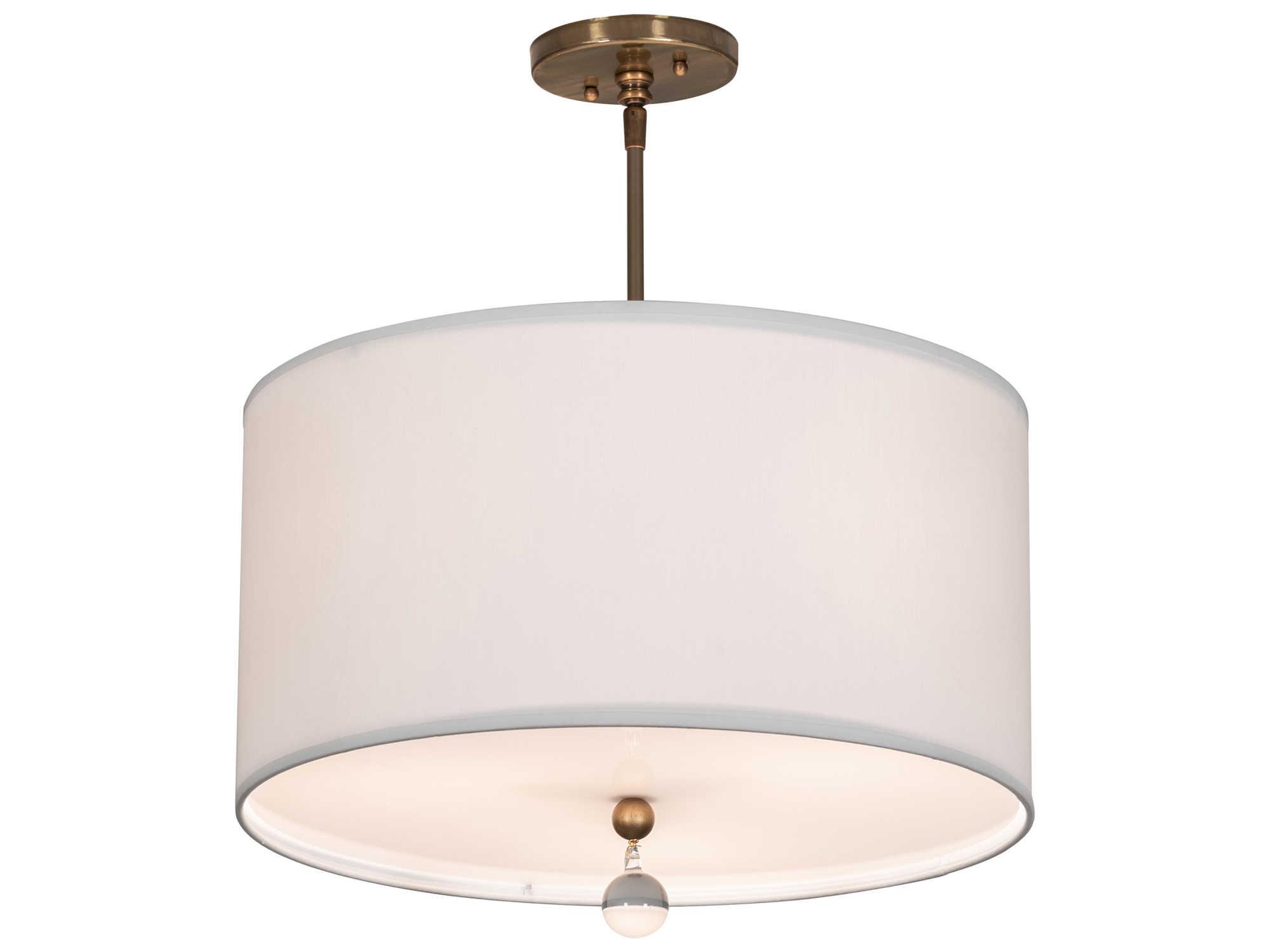 Meyda Cilindro 3-Light Brass Tint LED Drum Pendant