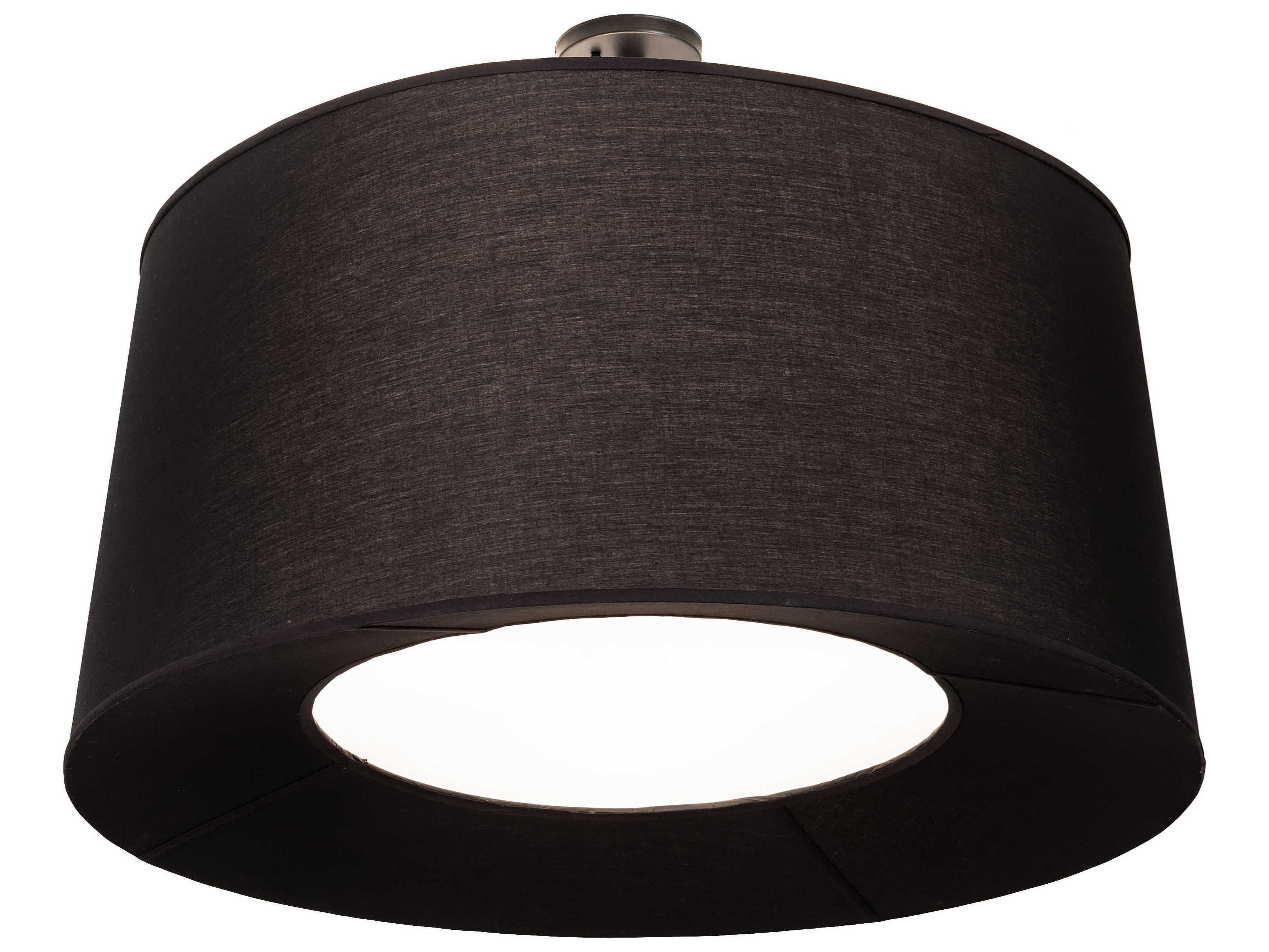 Meyda Cilindro 3-Light Black White LED Drum Semi Flush Mount