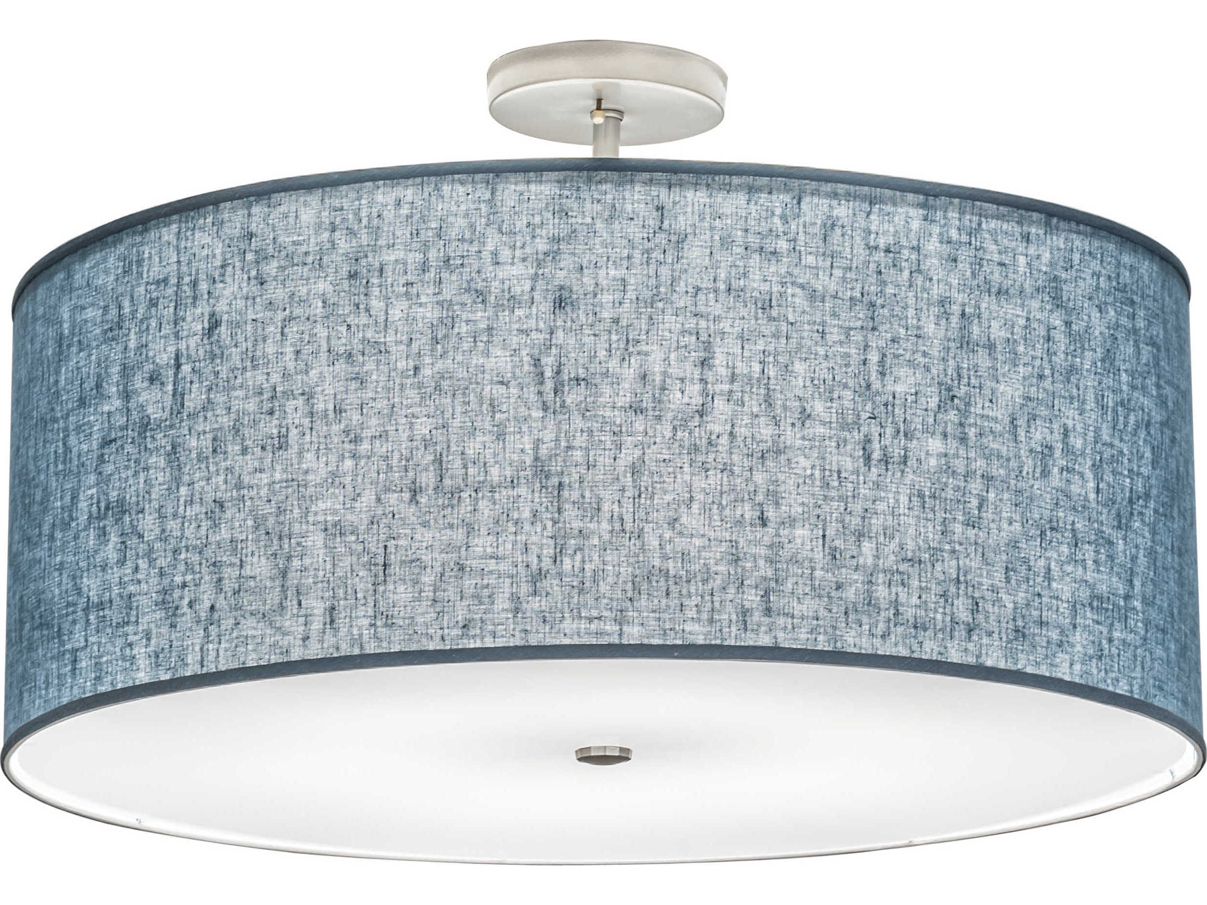 Meyda Cilindro 6-Light Nickel Blue LED Drum Semi Flush Mount