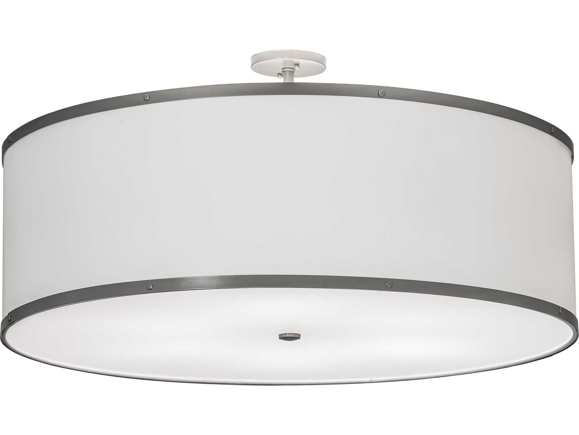Meyda Cilindro 6-Light Gray Drum Semi Flush Mount