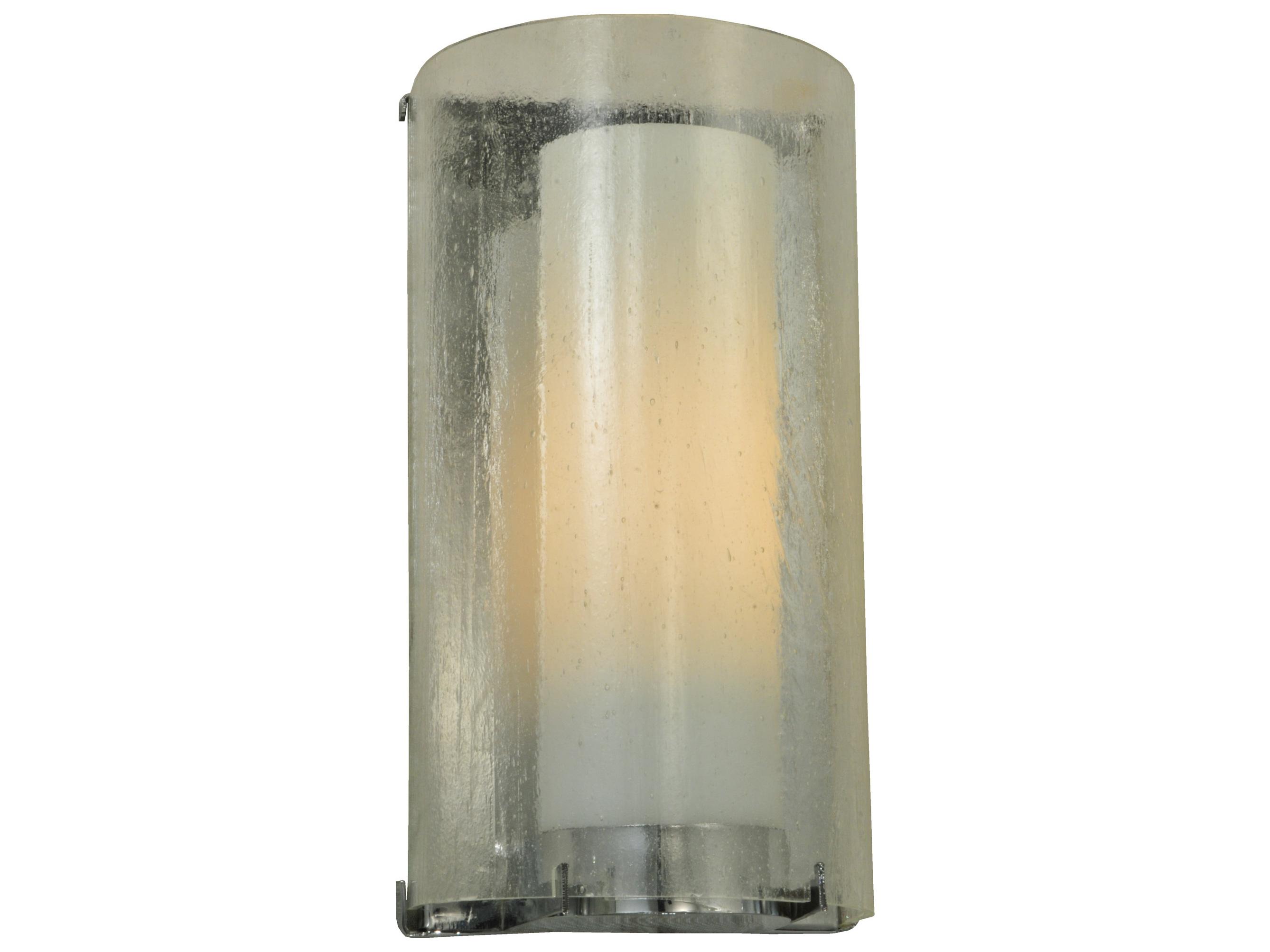 Meyda Cilindro 1-Light Nickel Clear Glass Wall Sconce