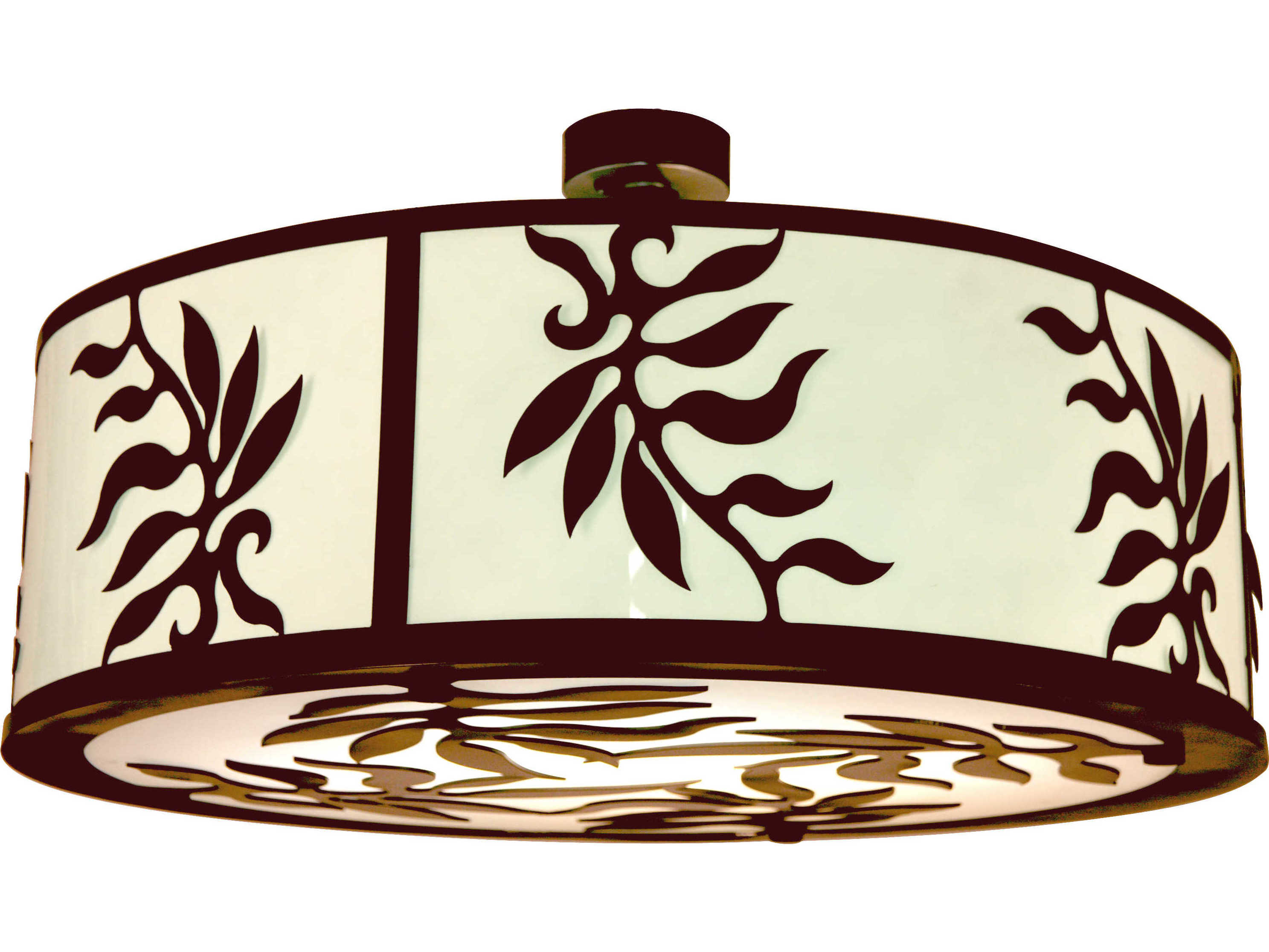 Meyda Ciranda 6-Light Brown Drum Semi Flush Mount